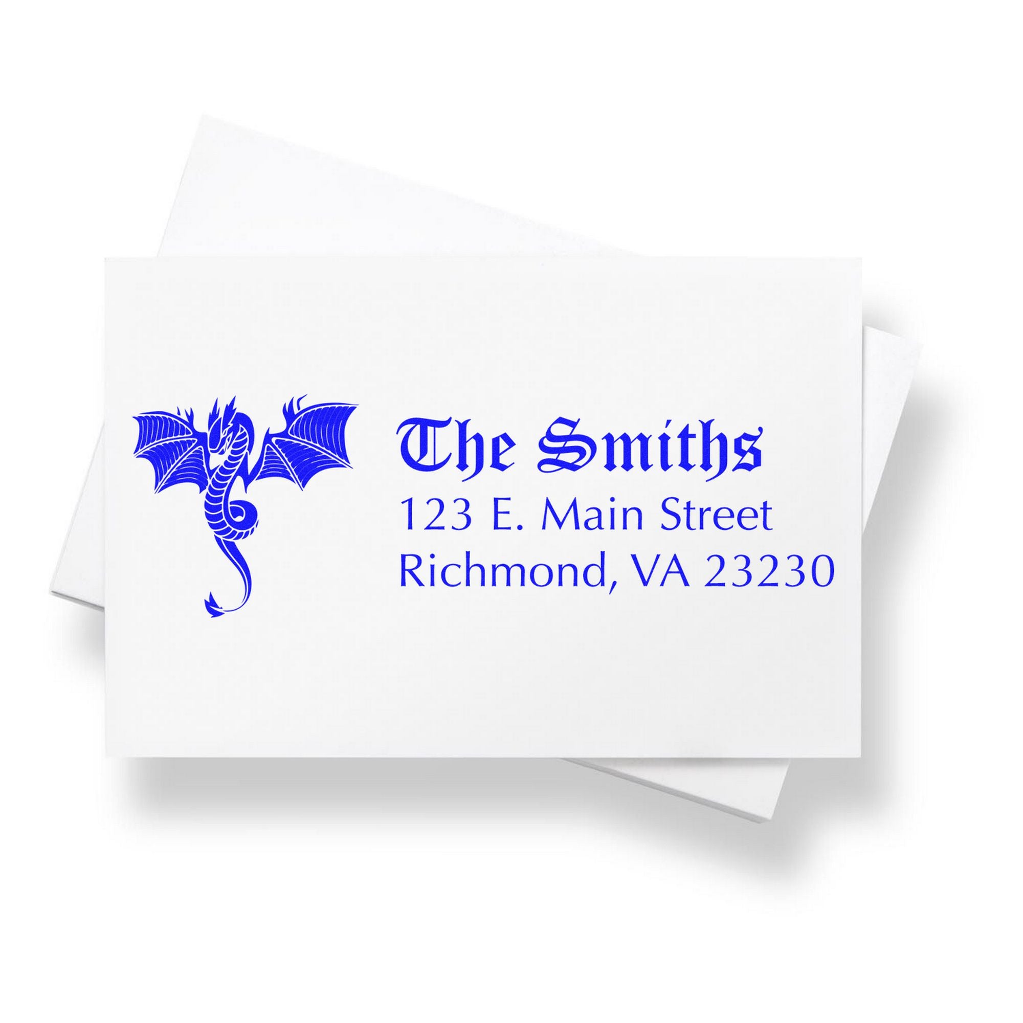 Chaos Dragon Handmade Mailing Address Rubber Stamp