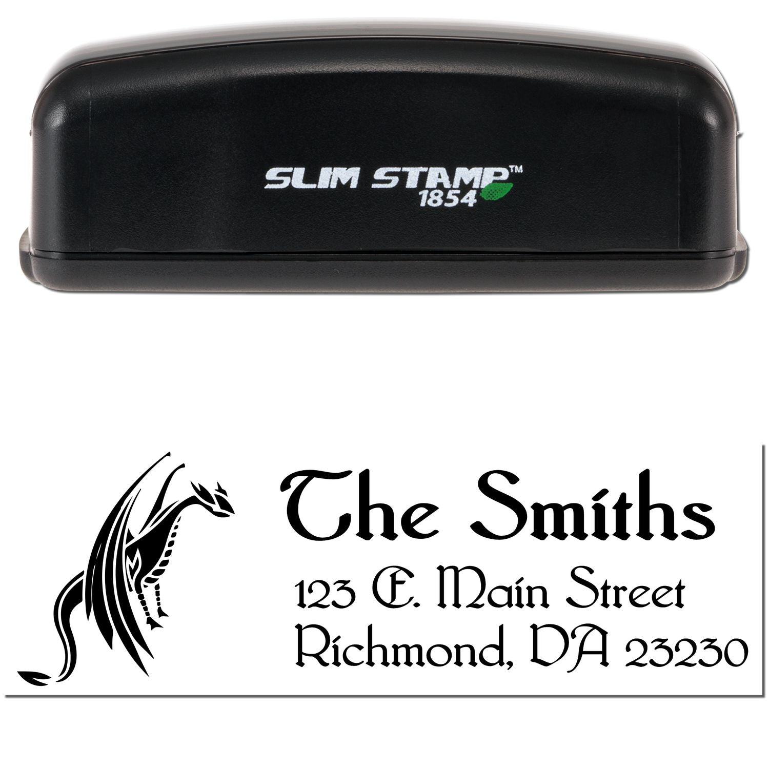 Slim Wrath Dragon Customizable Name and Address Stamp