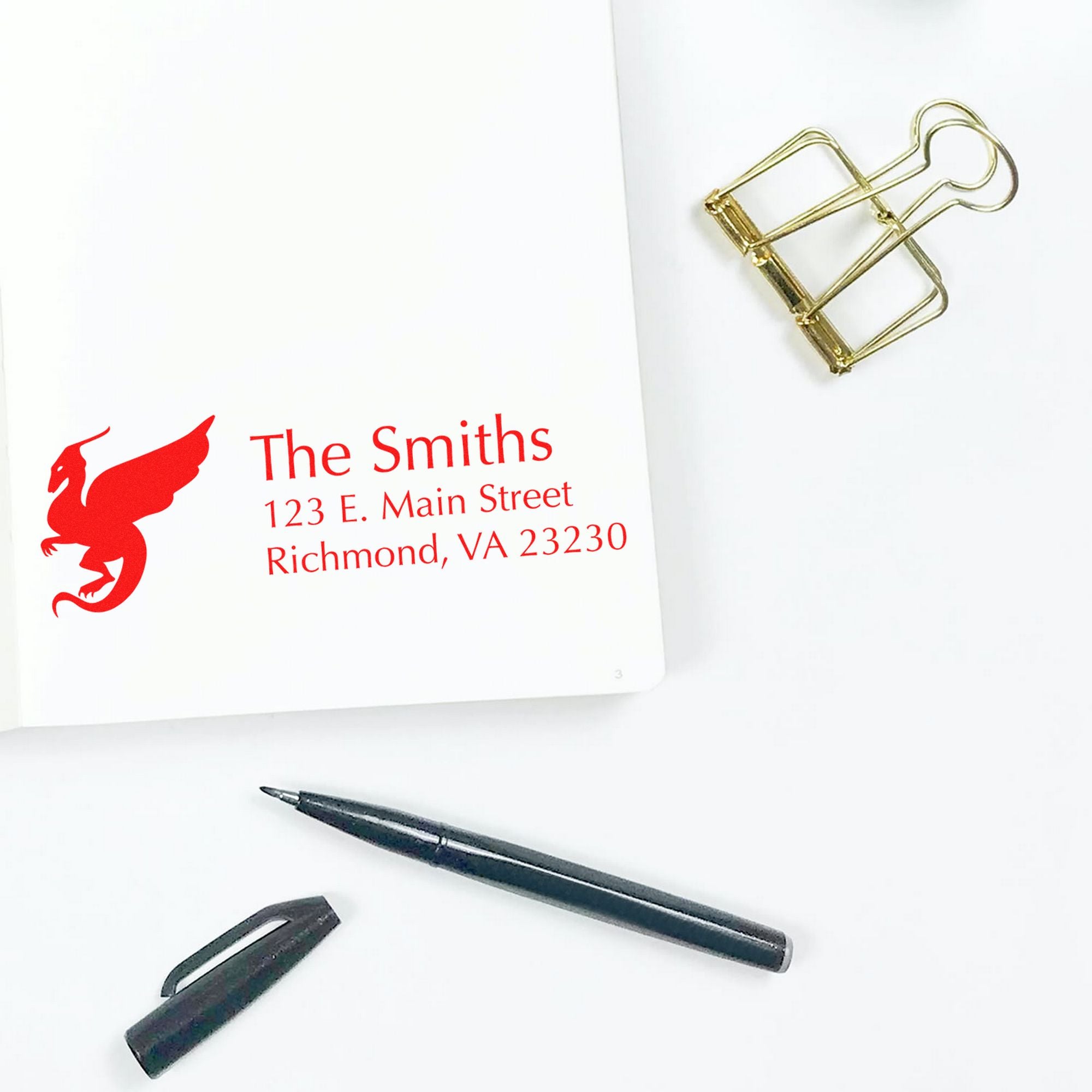 Self-Inking Blade Dragon Customized Mailing Stamp