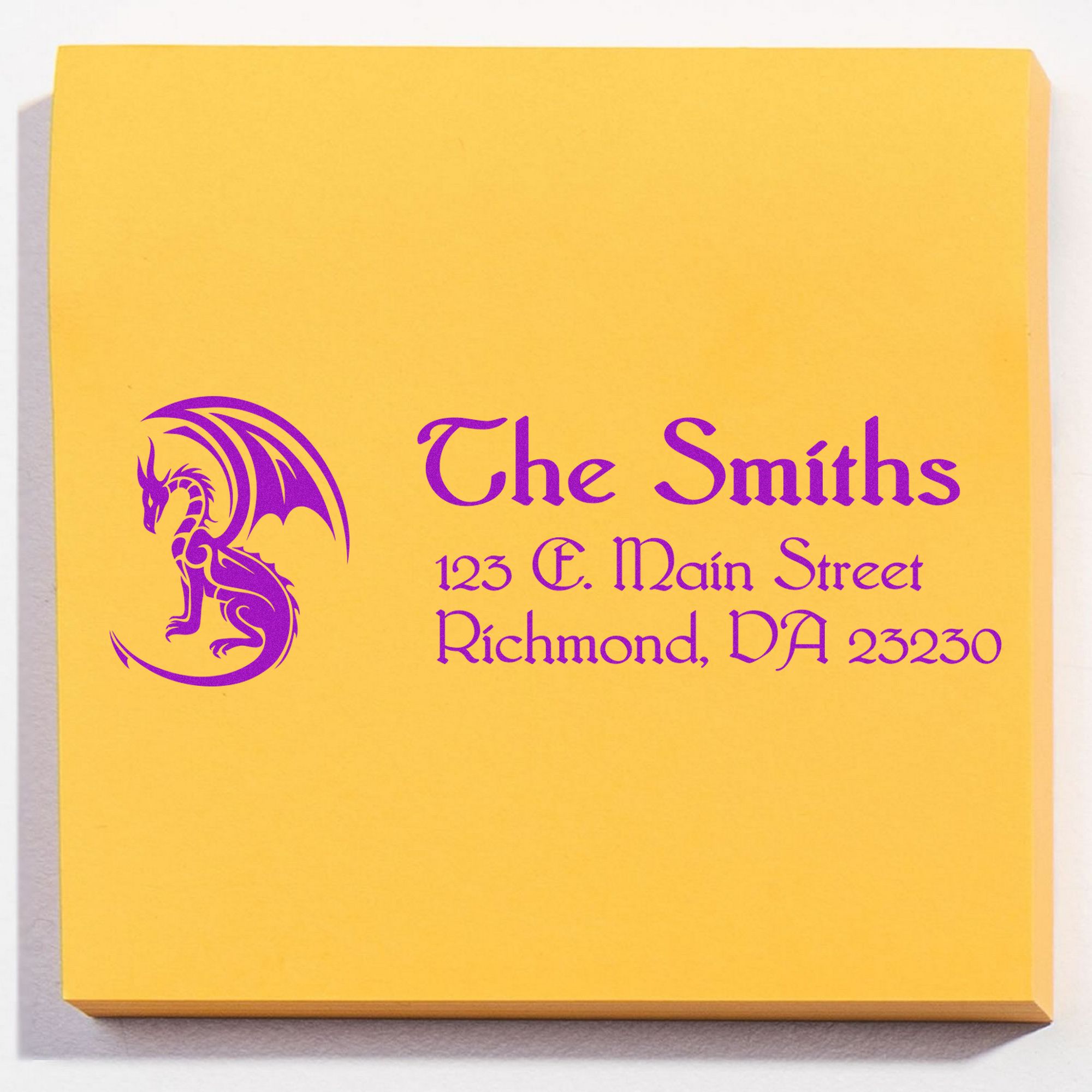 Molten Dragon Personalized Address Label Pre-Inked Stamp