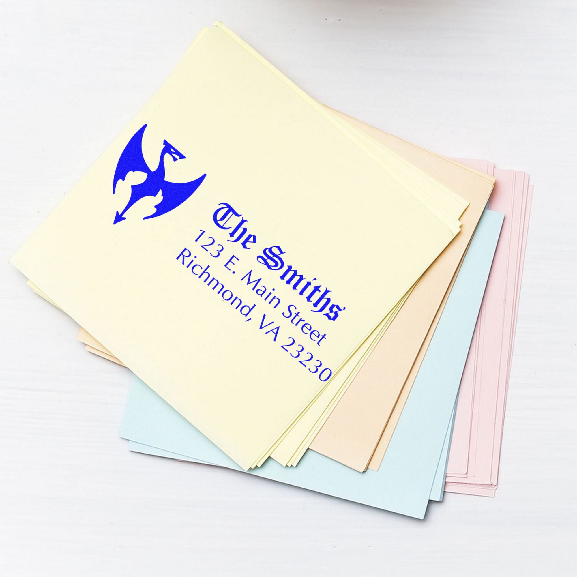 Slim Vandal Dragon Customizable Mailing Address Stamp