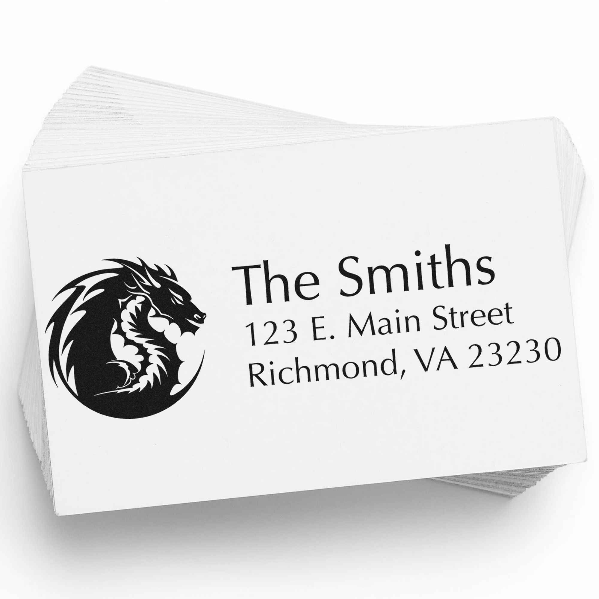 Slim Nightfall Dragon Customizable New Address Stamp