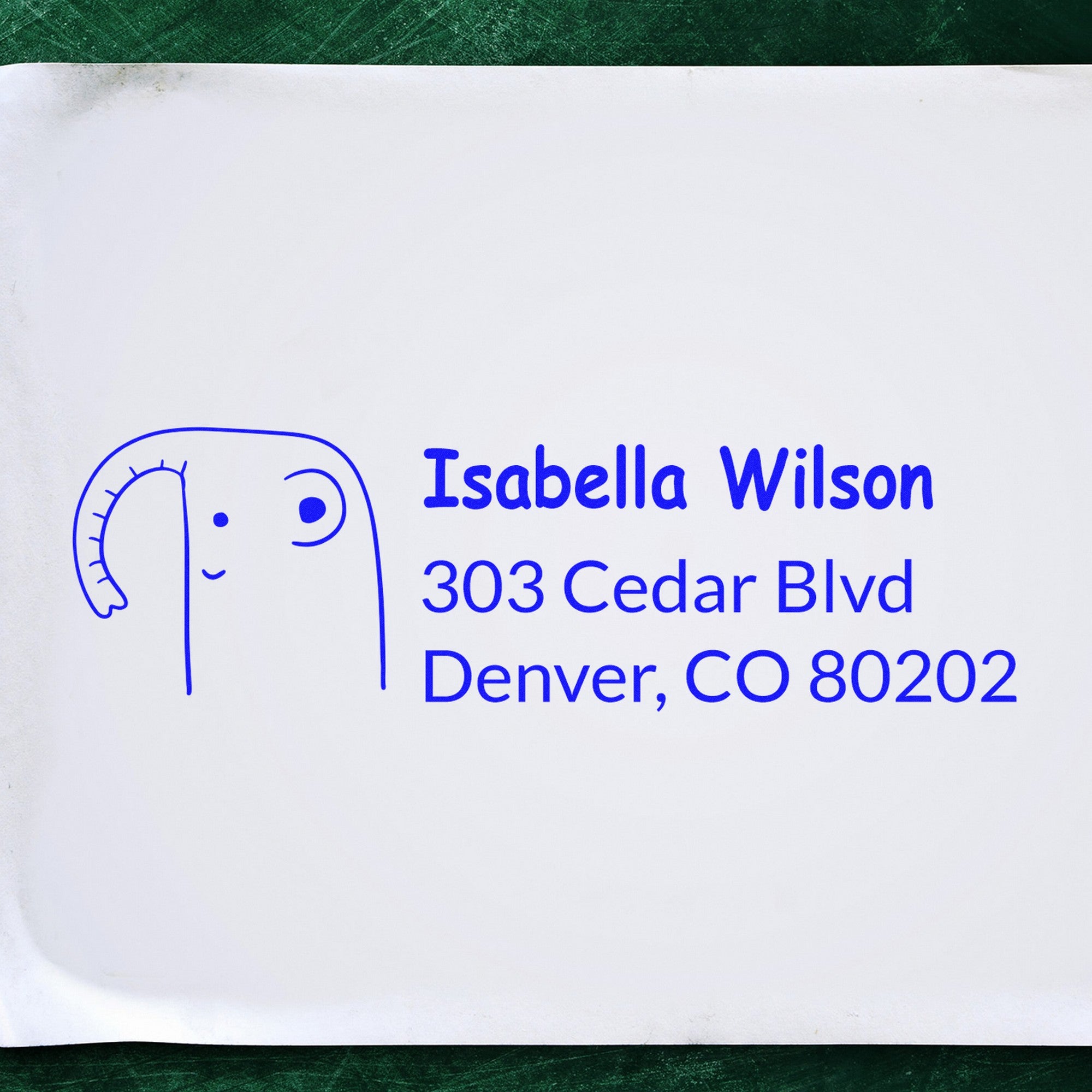 Endearing Elephant Customize Mail Address Self-Inking Stamp