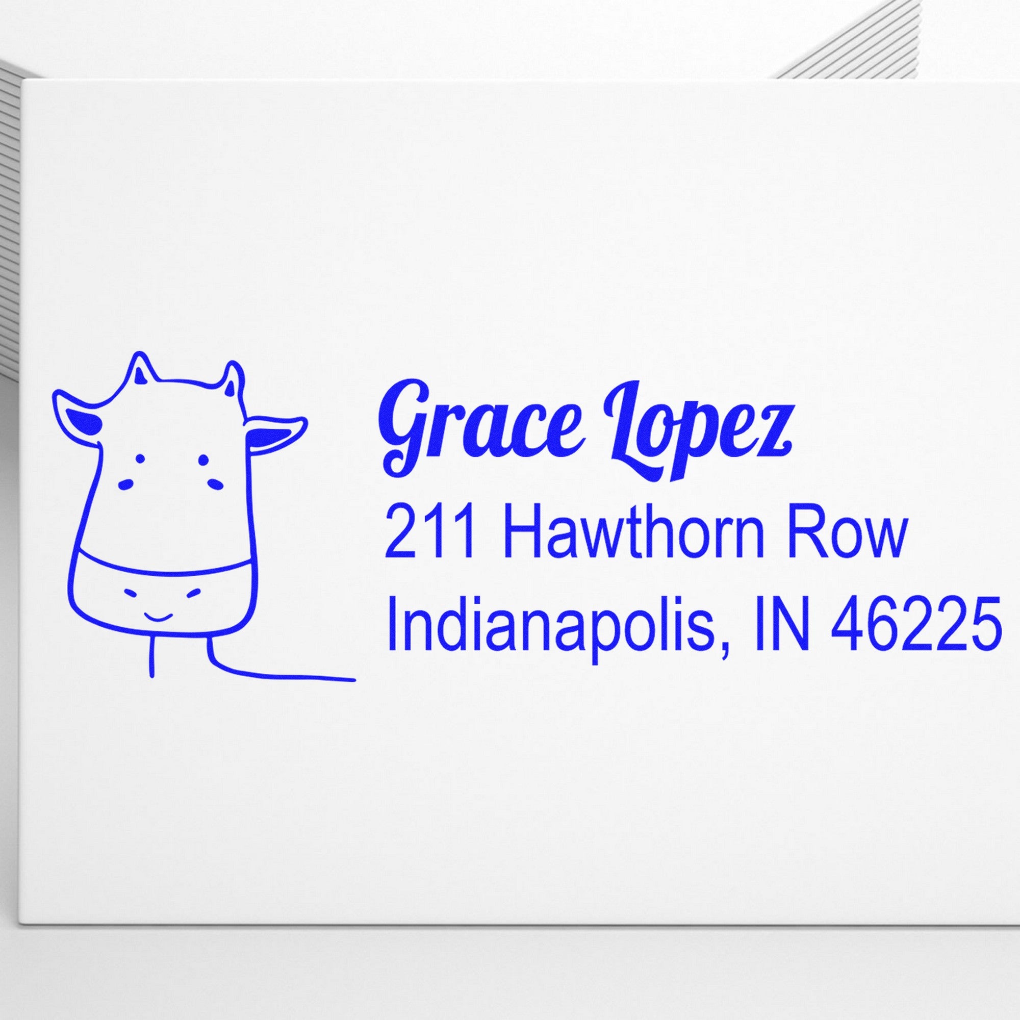 Slim Pre-Inked Cow Cuddles Custom Home Address For Envelopes Stamp