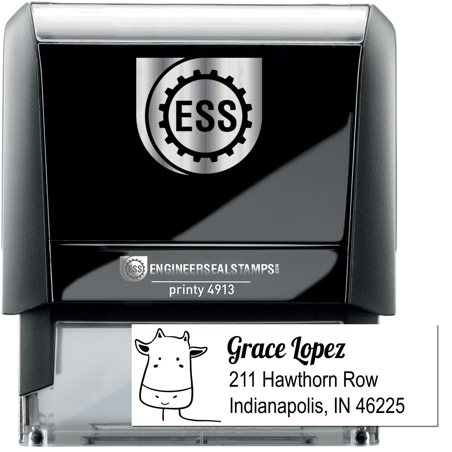 Cow Cuddles Customizable Mail Self-Inking Stamp