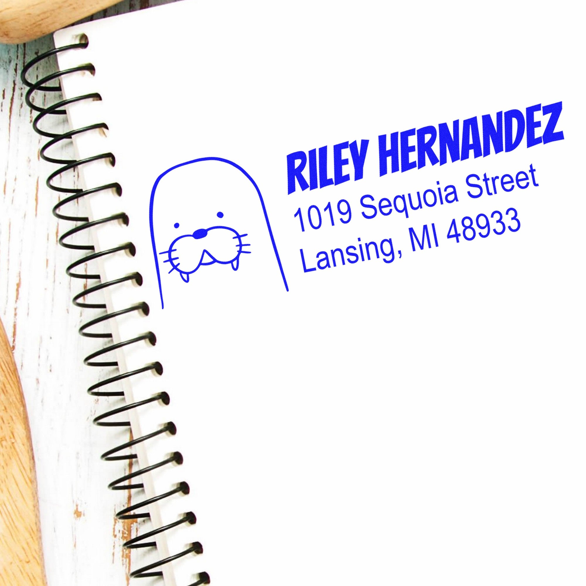 Wacky Walrus Personalized Address Self-Inking Stamp