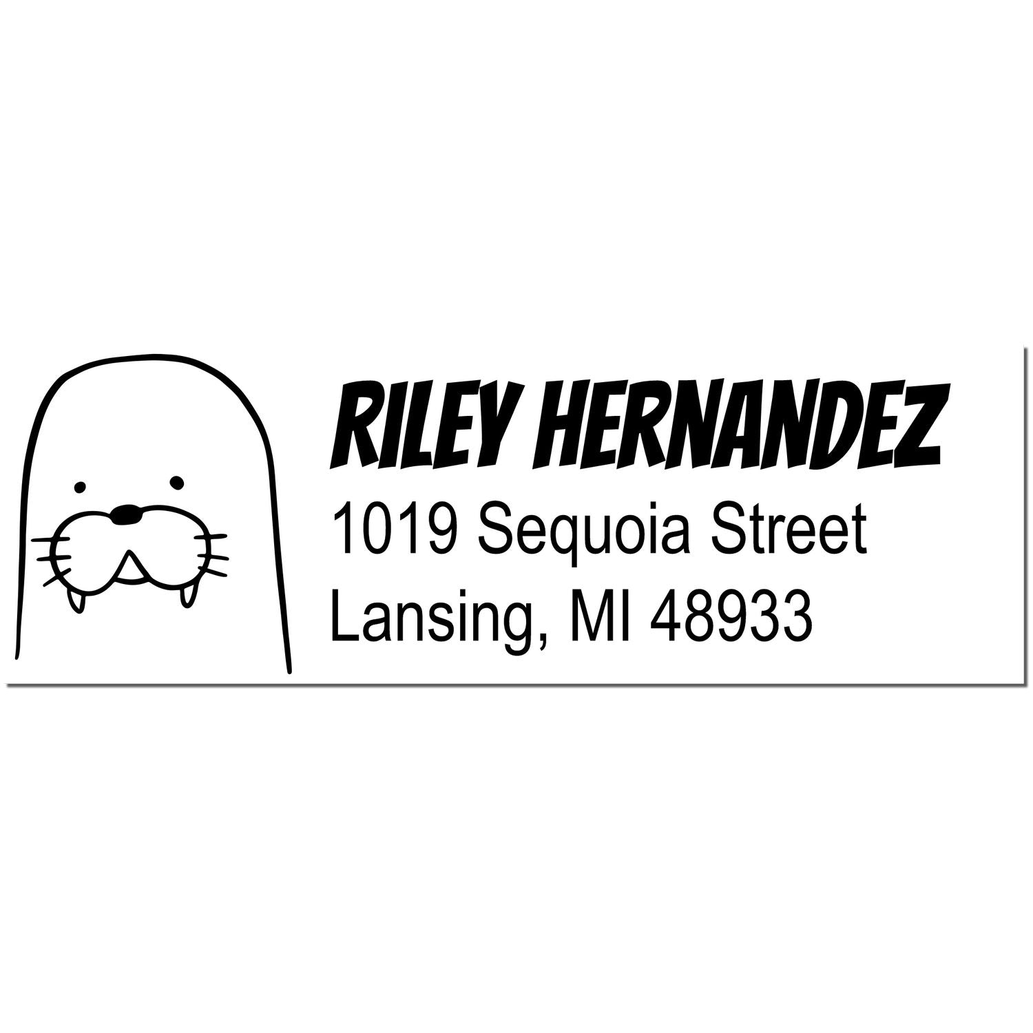 Wacky Walrus Personalized Address Self-Inking Stamp