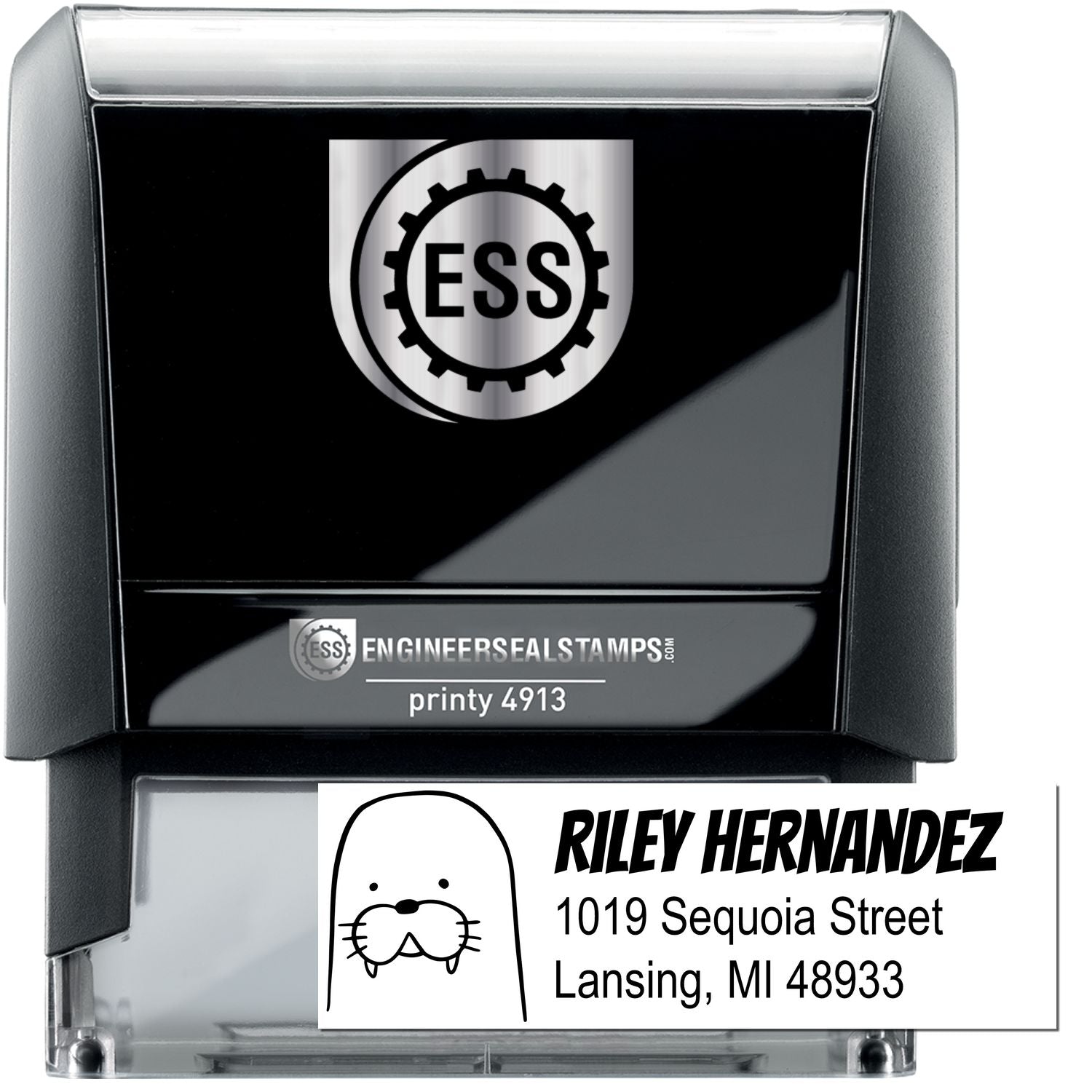 Wacky Walrus Personalized Address Self-Inking Stamp