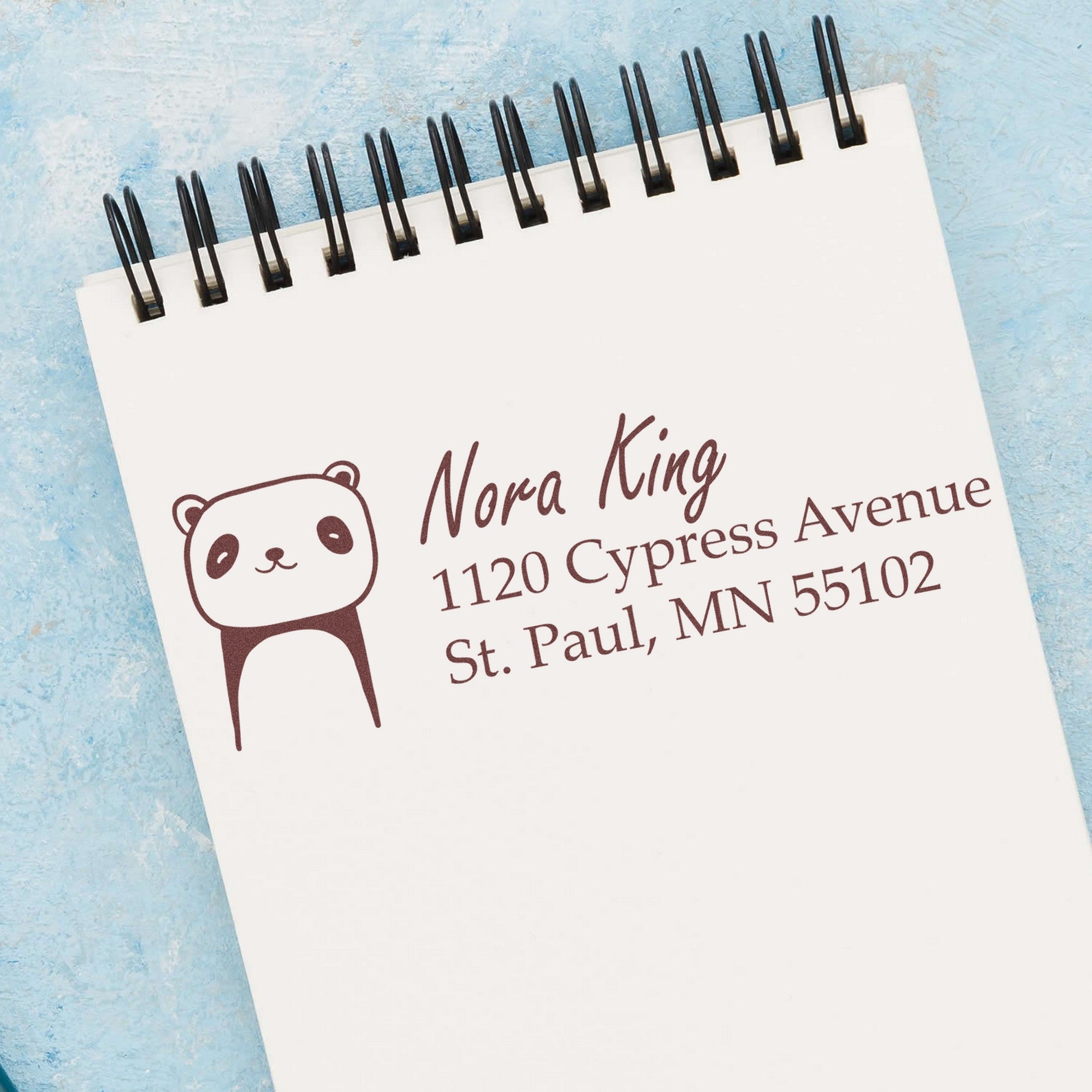 Slim Pre-Inked Playful Panda Customized Mailing Address Stamp