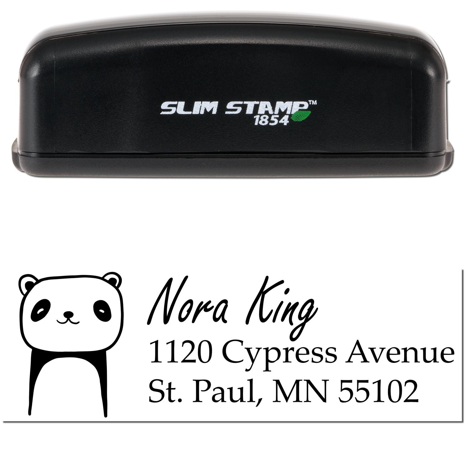 Slim Pre-Inked Playful Panda Customized Mailing Address Stamp