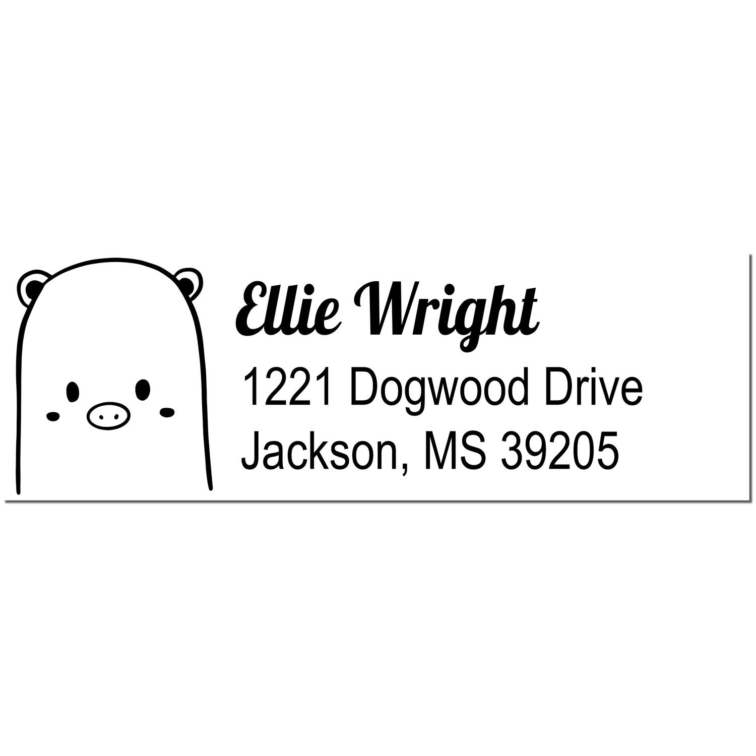 Slim Pre-Inked Beautiful Bear Customized Mail Address Stamp