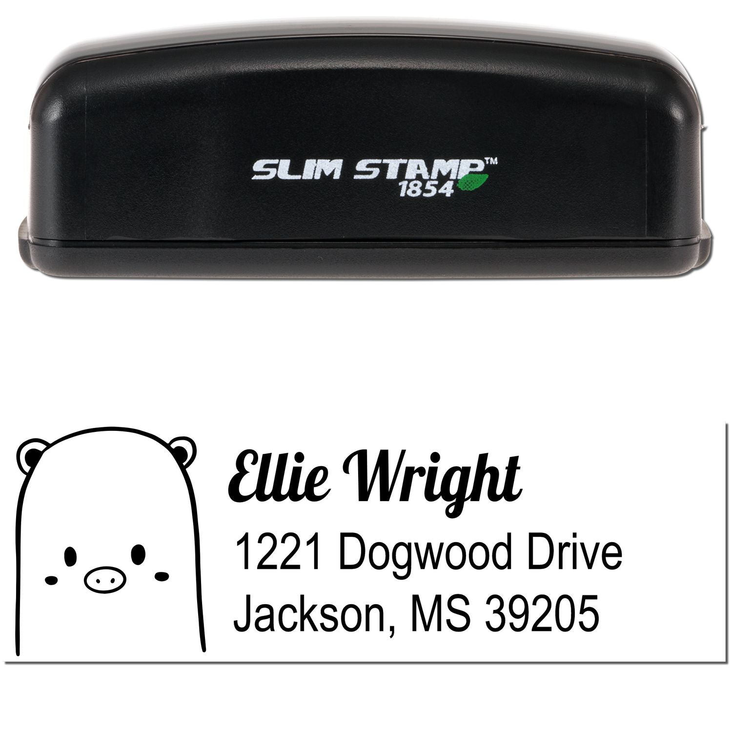 Slim Pre-Inked Beautiful Bear Customized Mail Address Stamp