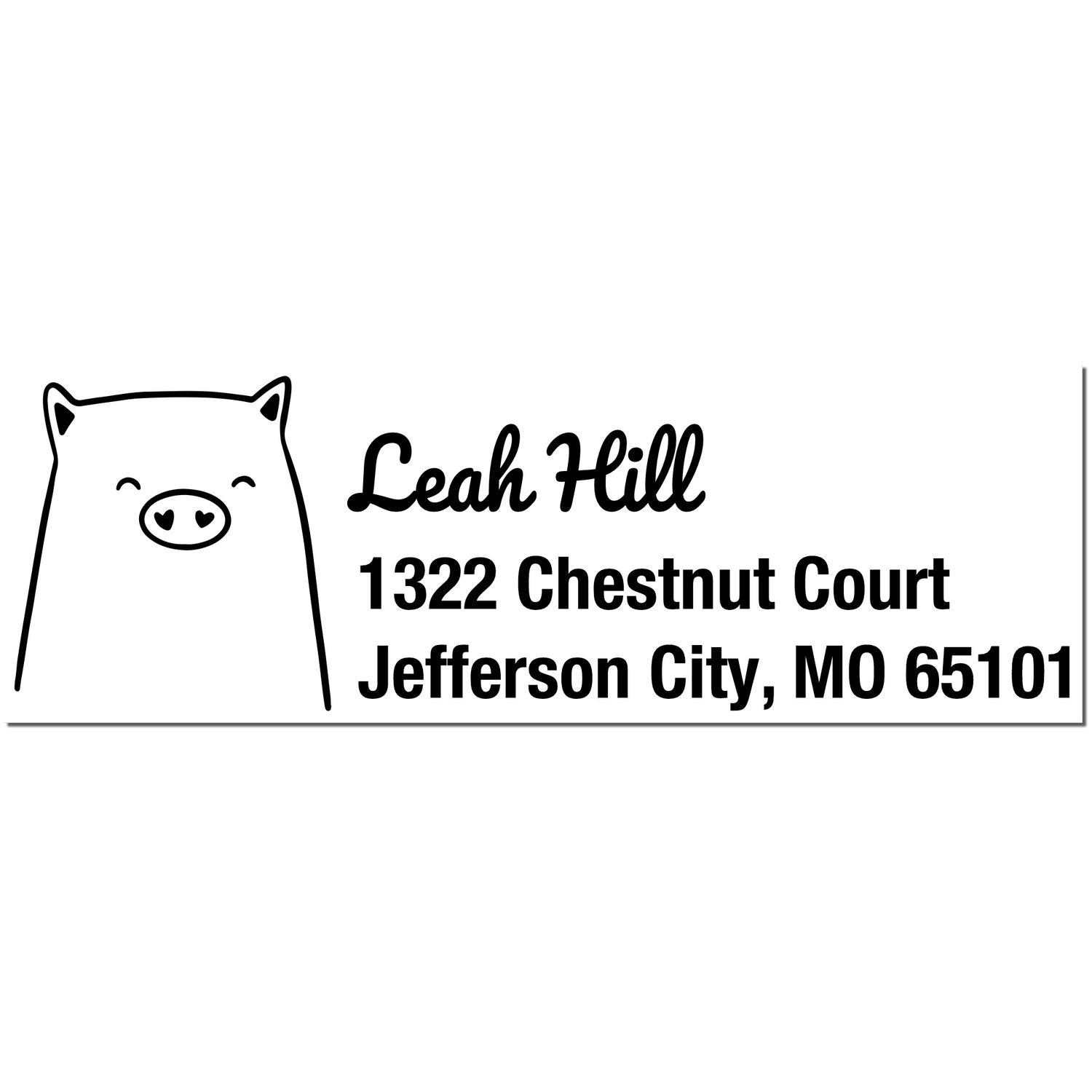 Cheery Pig Personalized Mailing Self-Inking Stamp