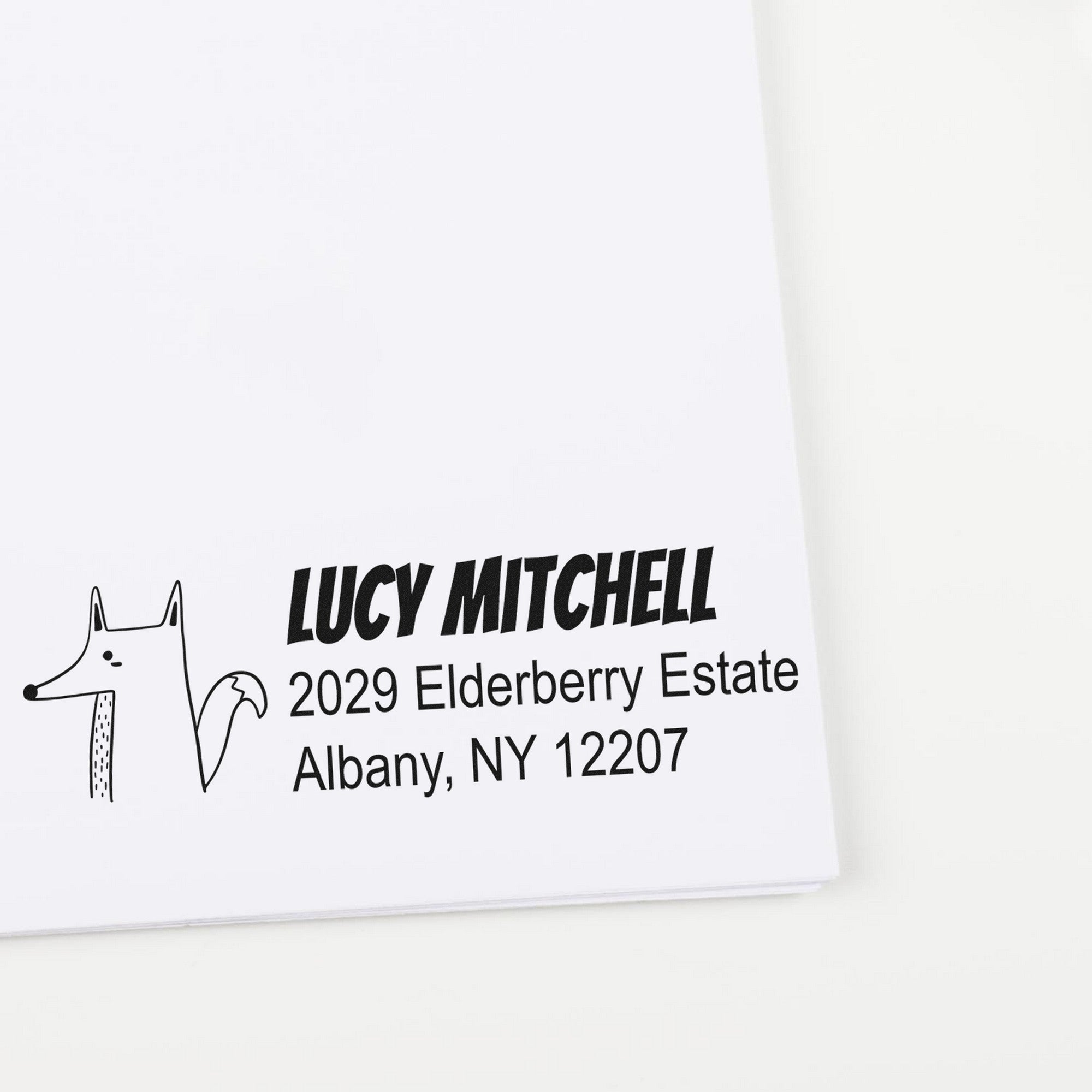 Finicky Fox Personalized Home Address For Envelopes Self-Inking Stamp