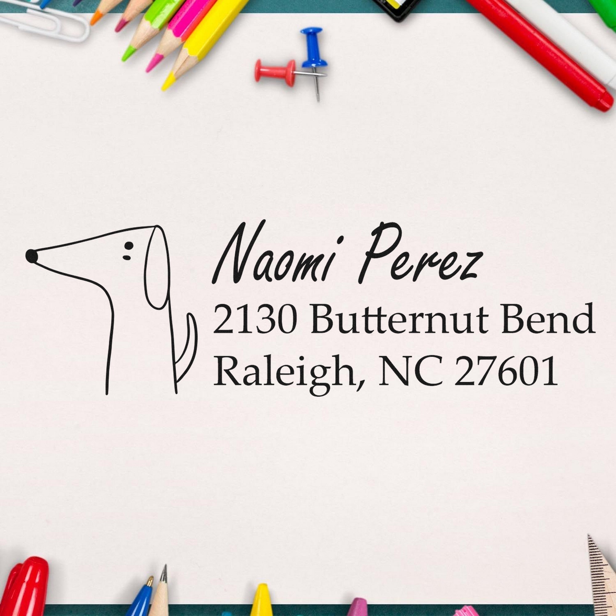 Delightful Dog Personalized Address Label Self-Inking Stamp