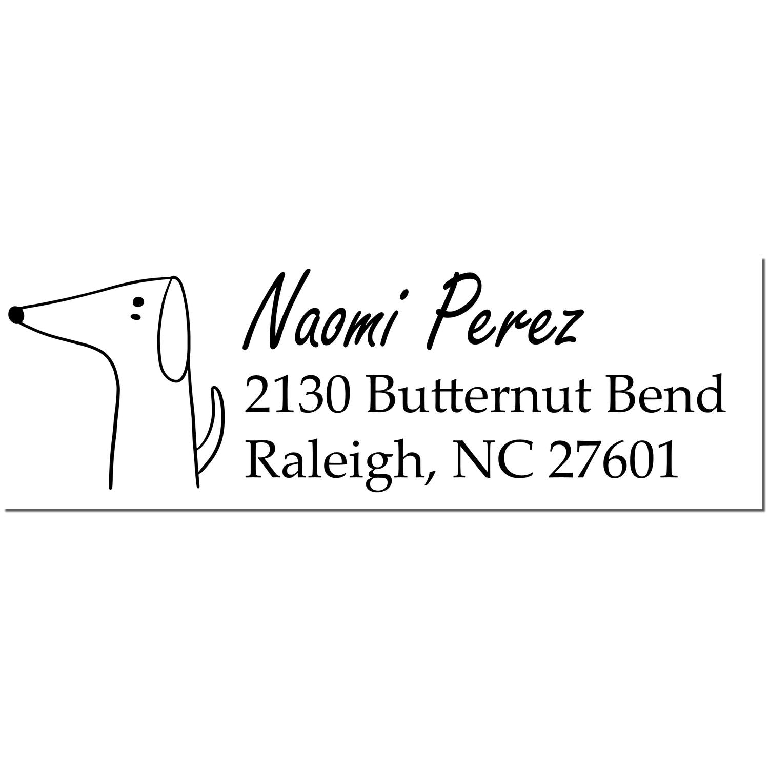 Slim Pre-Inked Delightful Dog Handmade Home Address Stamp