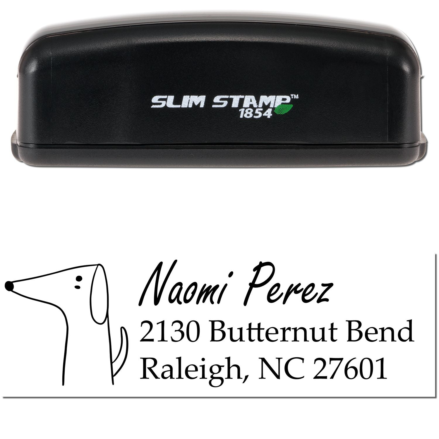 Slim Pre-Inked Delightful Dog Handmade Home Address Stamp