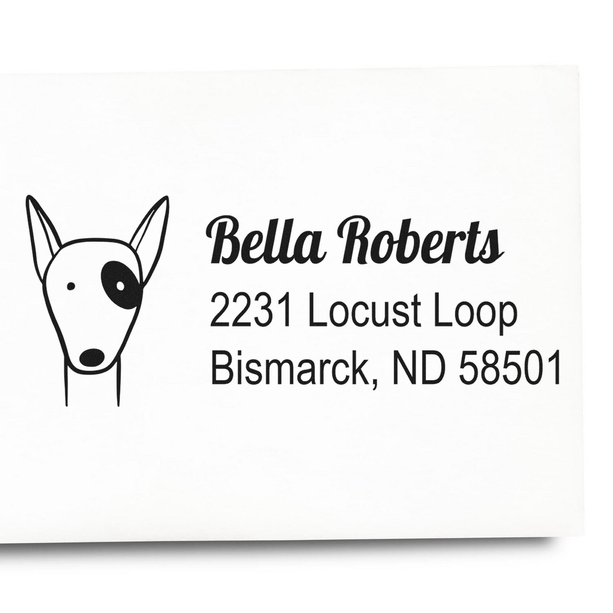 Slim Pre-Inked Perky Pooch Handmade Address Return Stamp