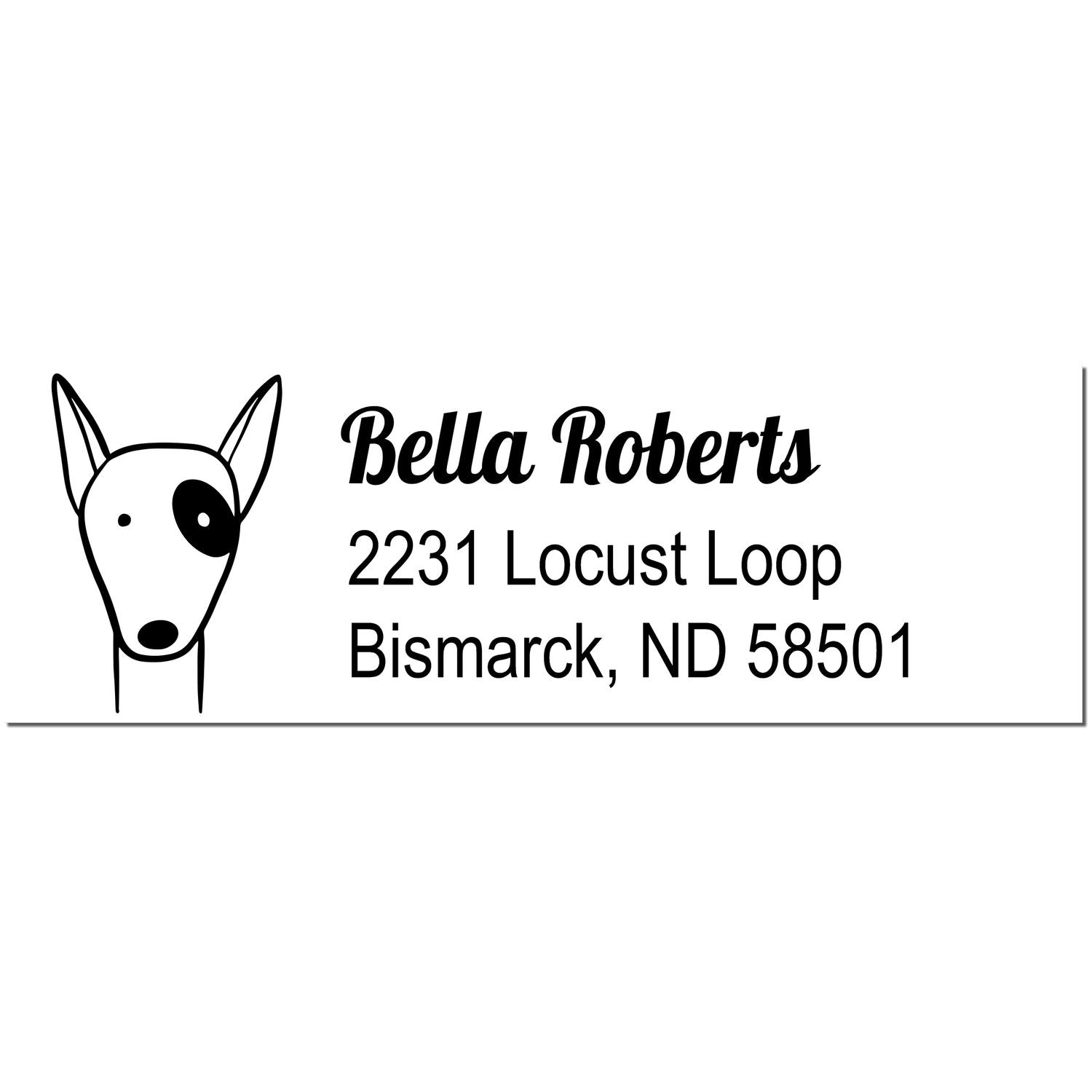 Wood Handle Perky Pooch Customized New Address Rubber Stamp