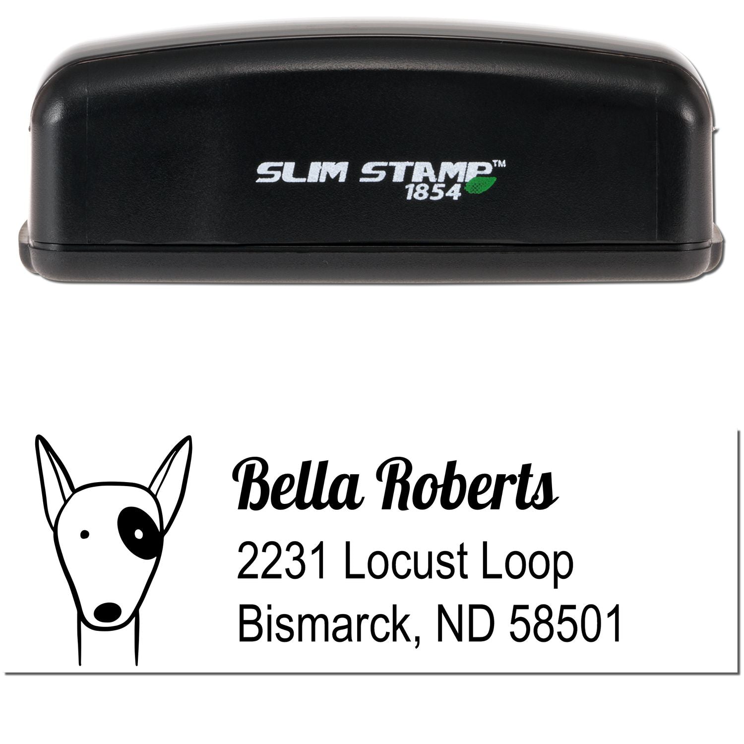 Slim Pre-Inked Perky Pooch Handmade Address Return Stamp