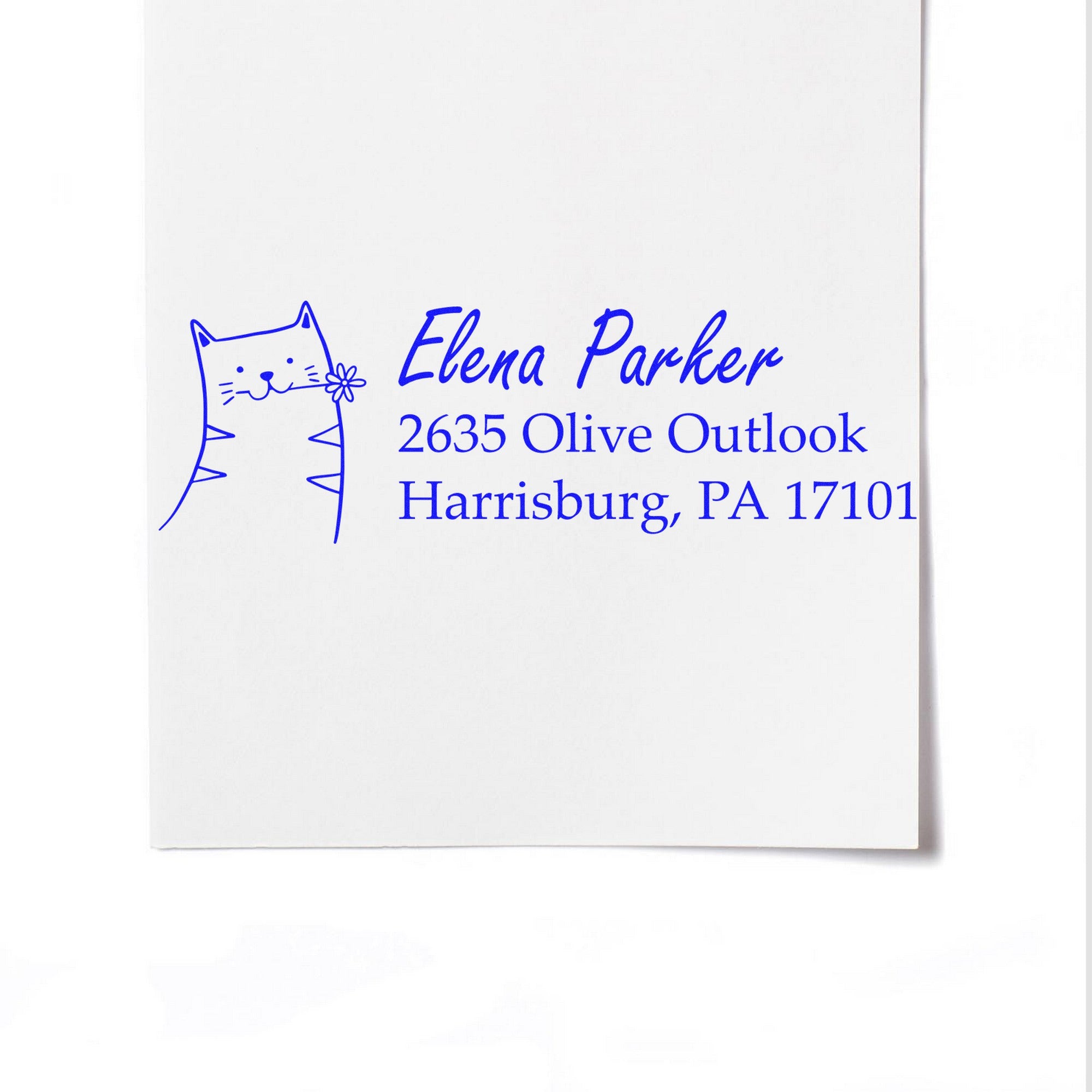 Fluffy Feline Custom Mail Self-Inking Stamp