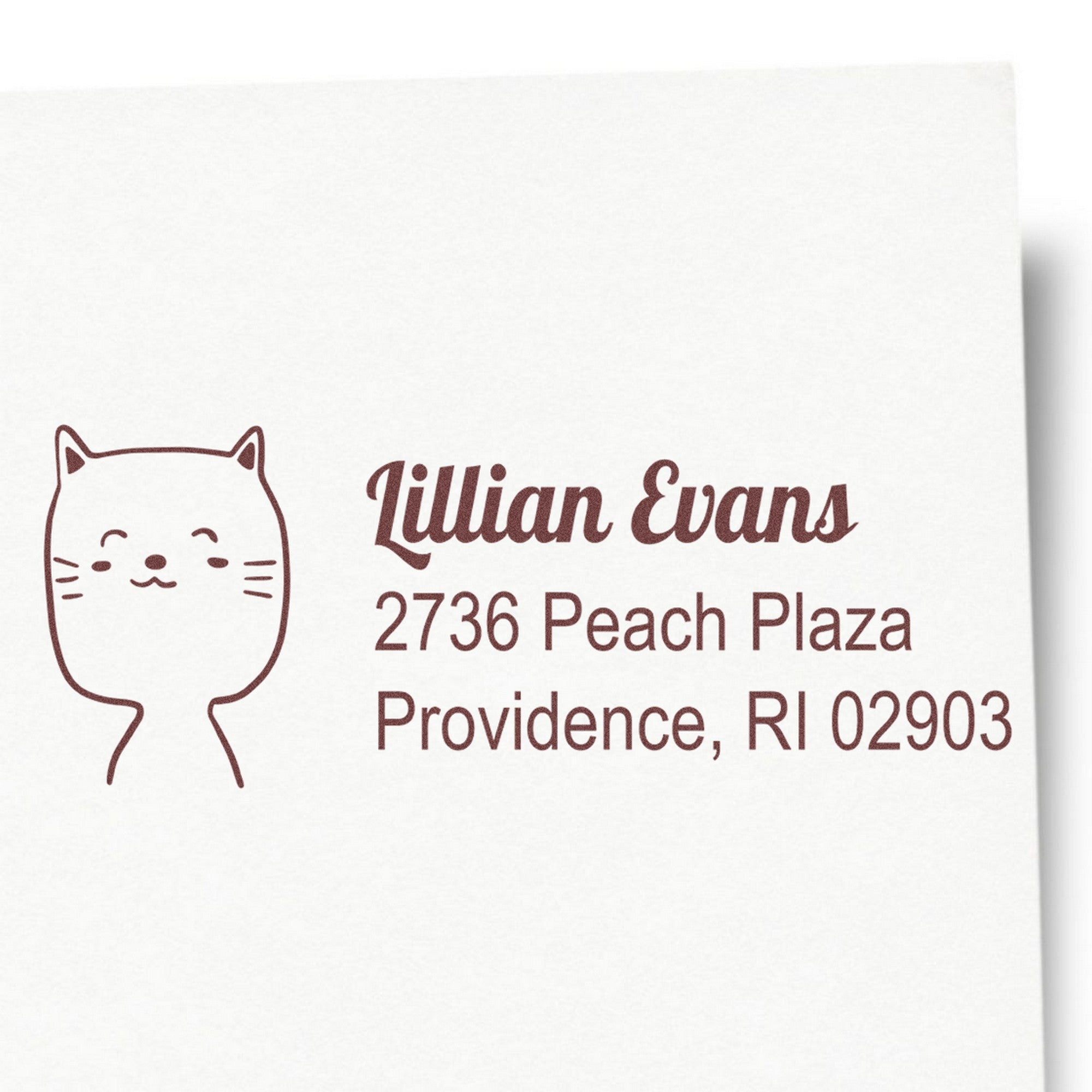 Happy Cat Custom Home Address Self-Inking Stamp