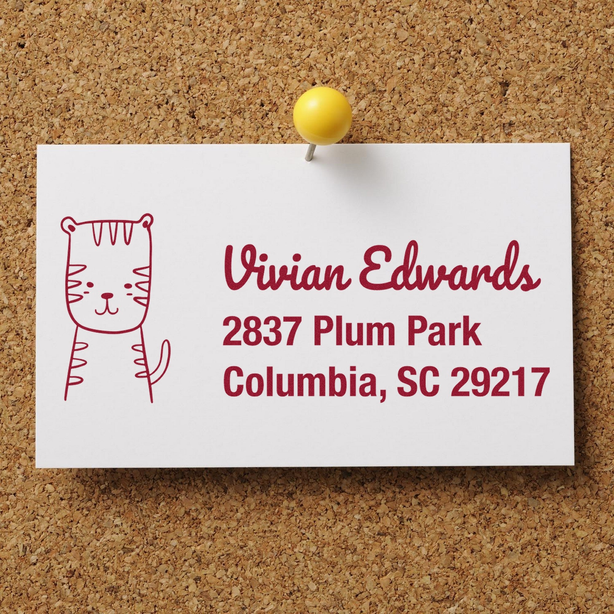 Slim Pre-Inked Terrific Tiger Customize Address Stamp