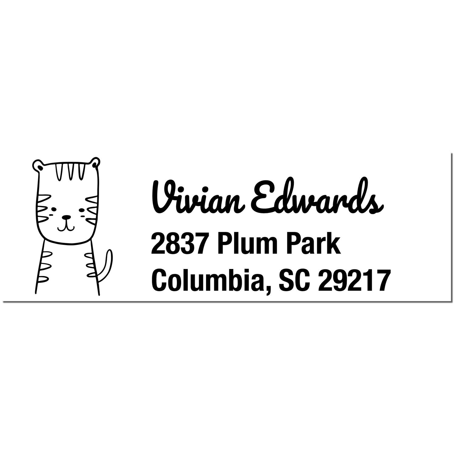 Terrific Tiger Custom Address Return Self-Inking Stamp