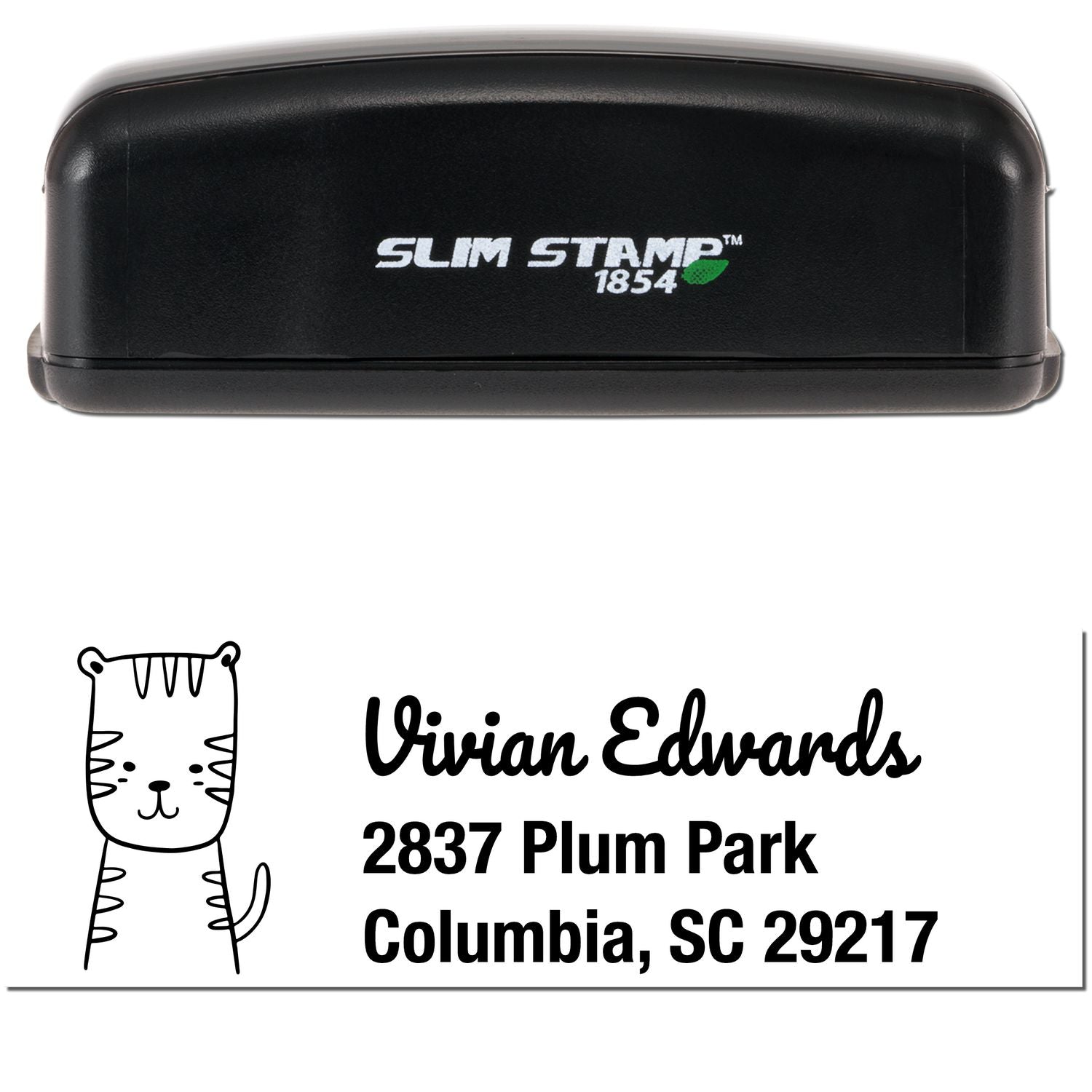 Slim Pre-Inked Terrific Tiger Customize Address Stamp