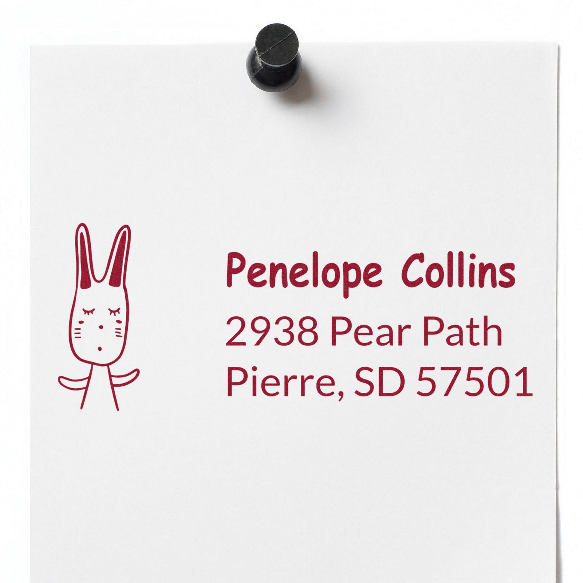 Bouncy Bunny Custom Mailing Address Self-Inking Stamp