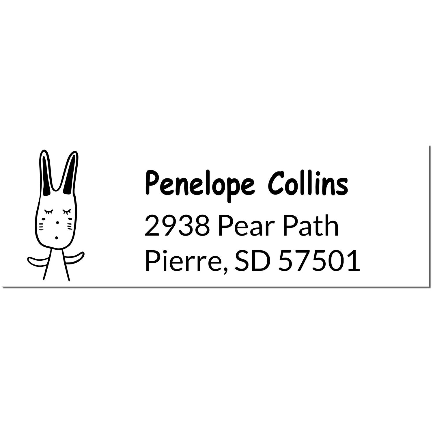 Bouncy Bunny Custom Mailing Address Self-Inking Stamp