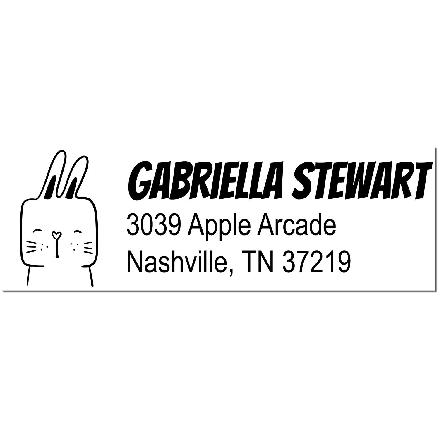 Fuzzy Rabbit Custom Mail Address Self-Inking Stamp