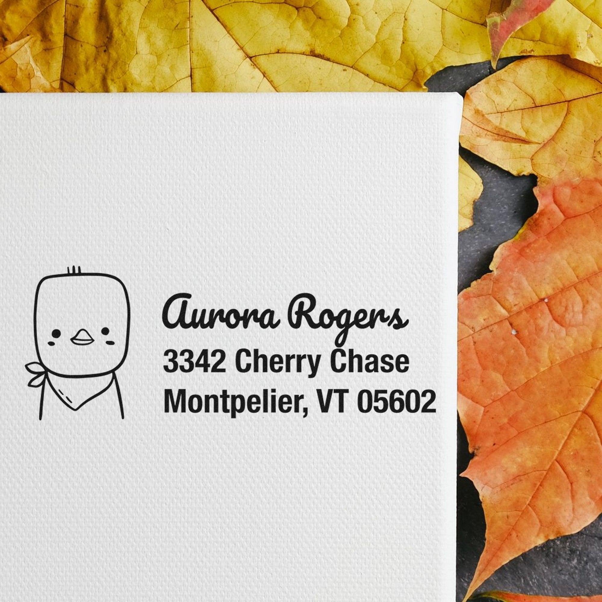 Cute Chick Custom Address Label Self-Inking Stamp