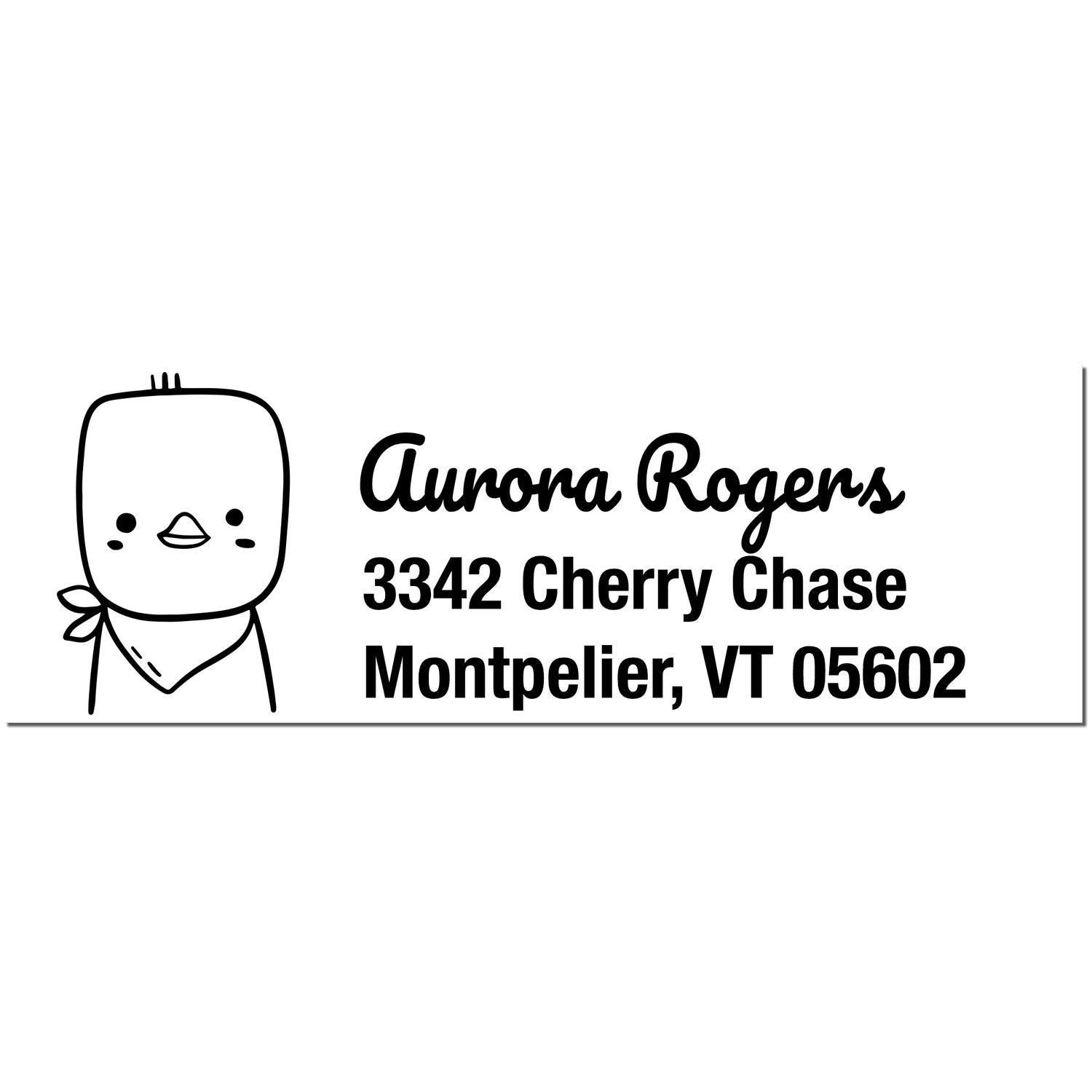 Slim Pre-Inked Cute Chick Customize Home Address Stamp