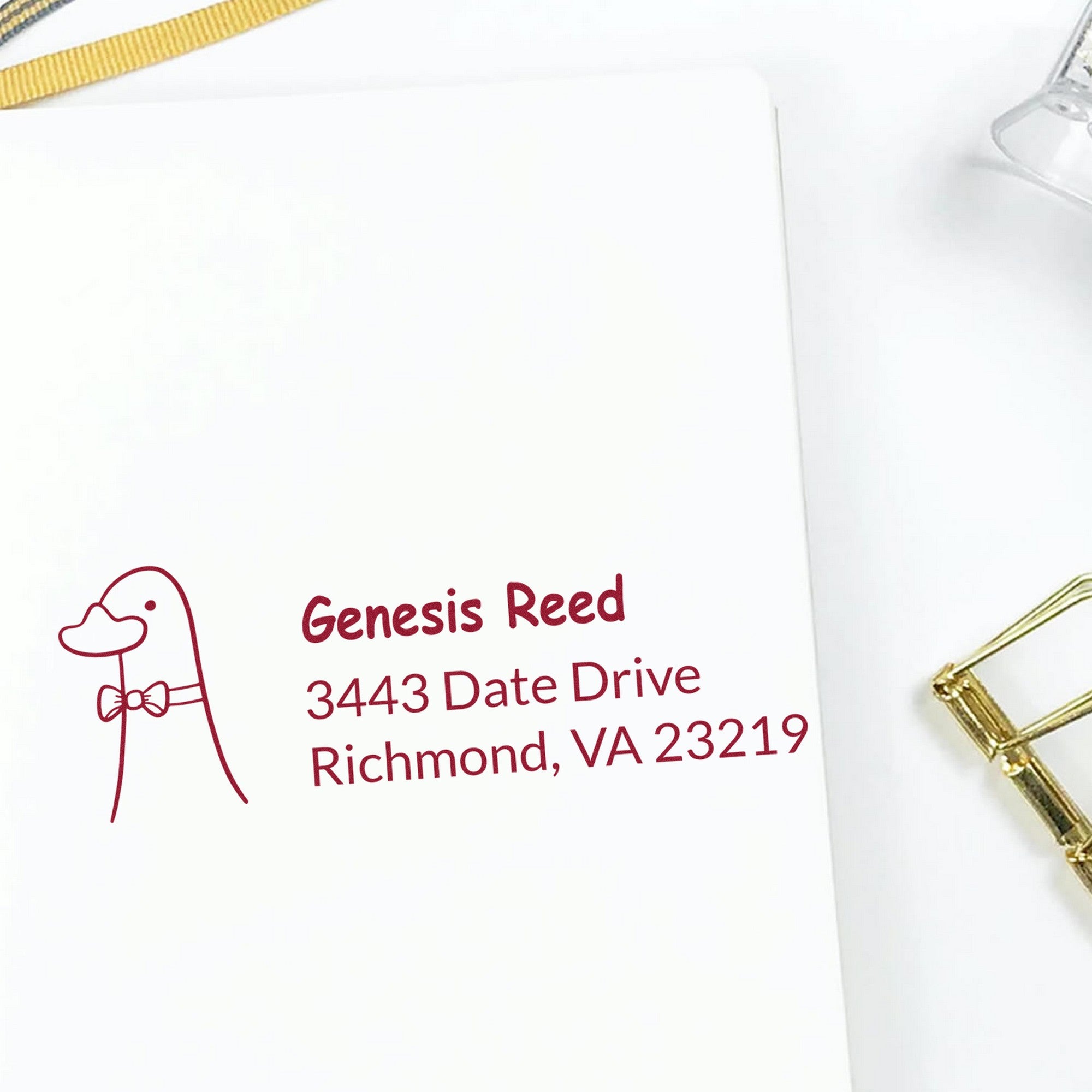 Dashing Duck Customized Address Self-Inking Stamp