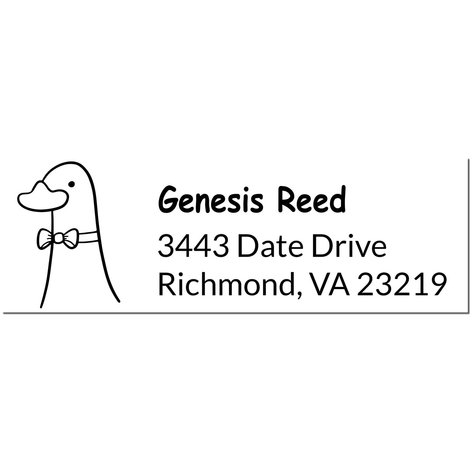 Dashing Duck Customized Address Self-Inking Stamp