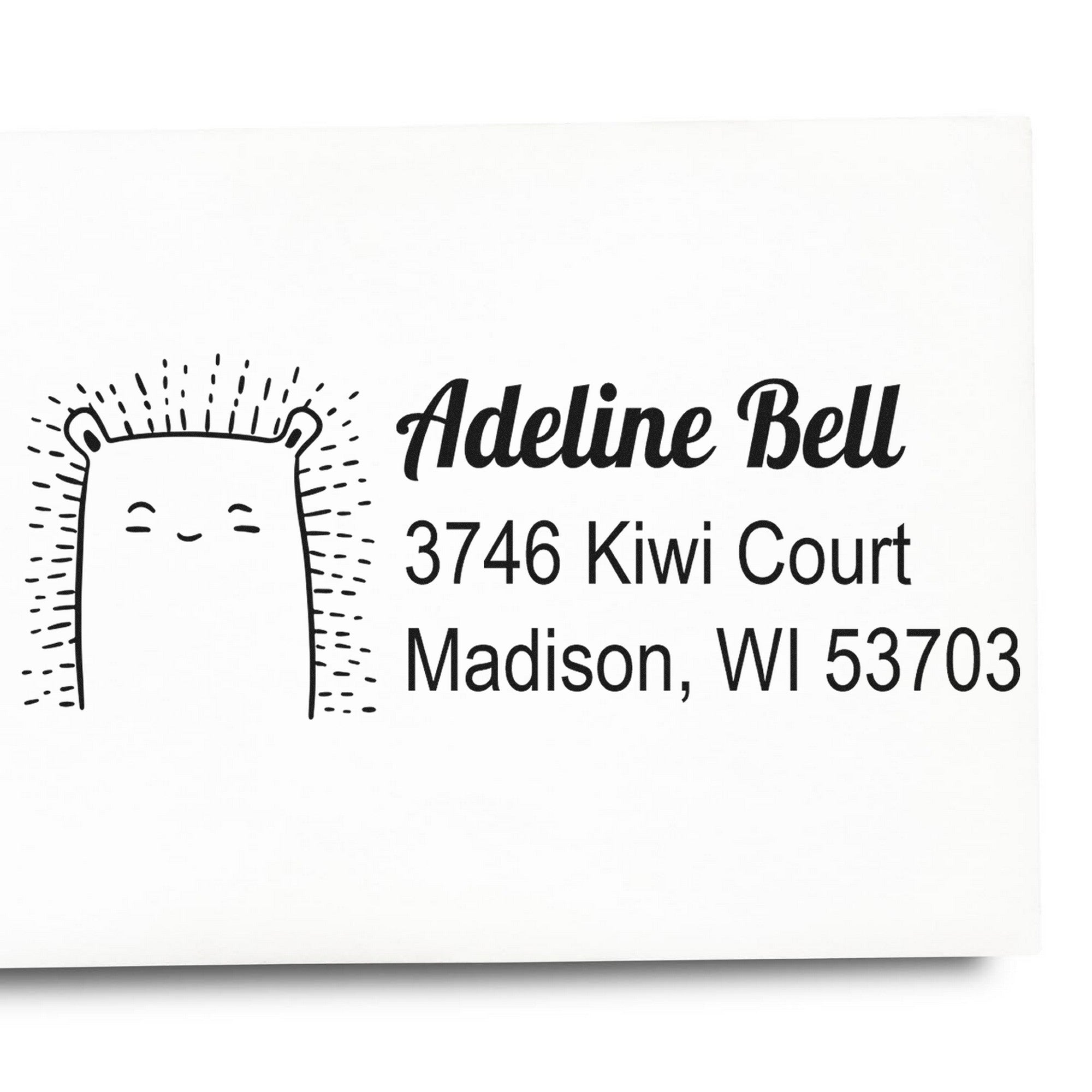 Wood Handle Bouncy Bear Customize Address Rubber Stamp