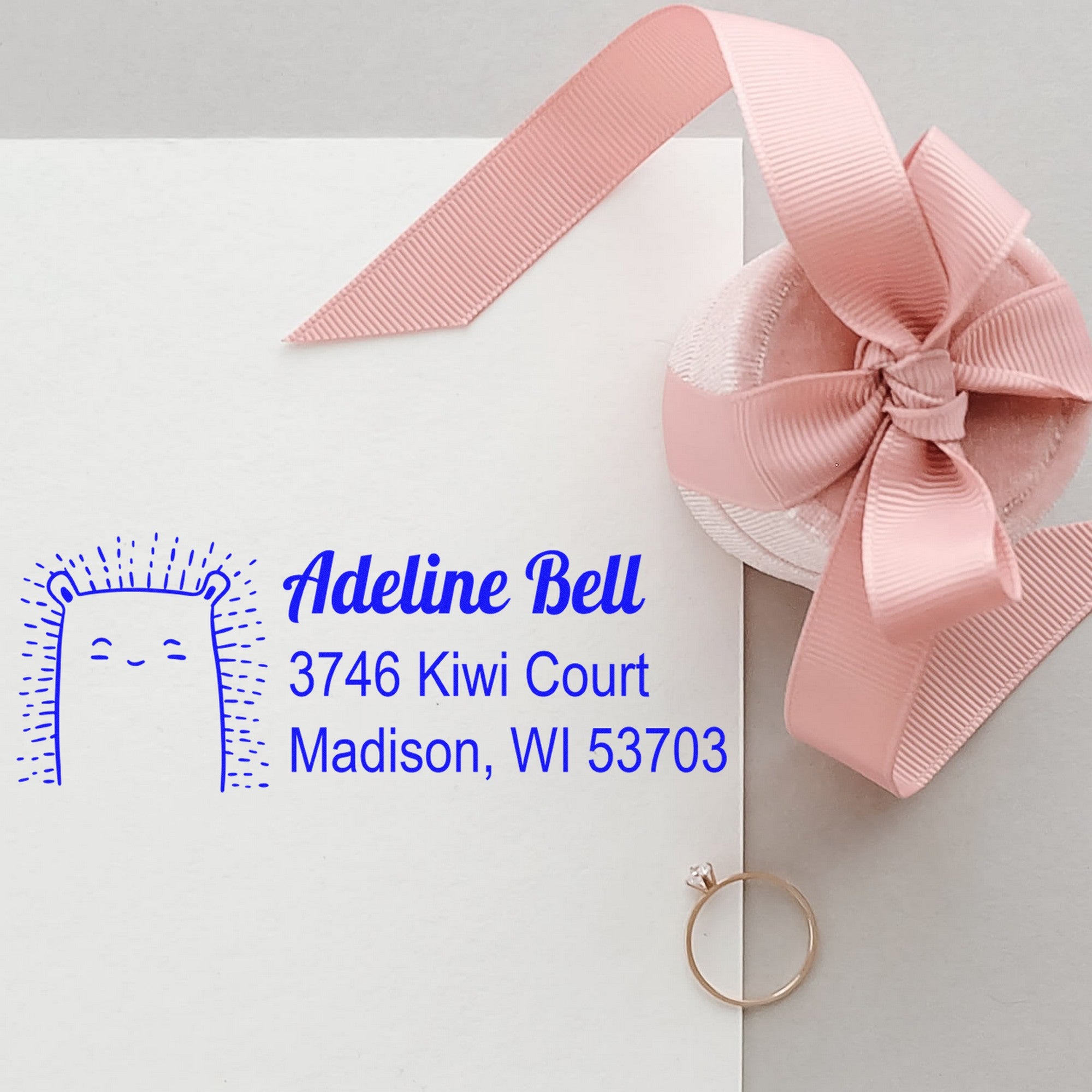 Bouncy Bear Customized Mailing Self-Inking Stamp