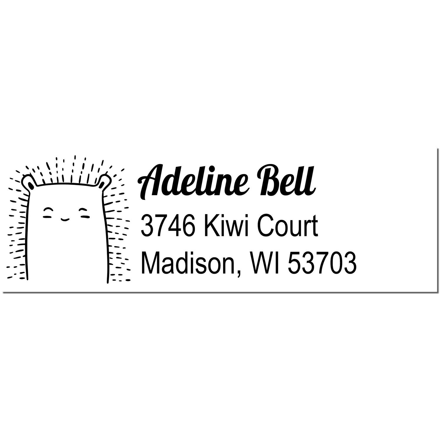 Wood Handle Bouncy Bear Customize Address Rubber Stamp