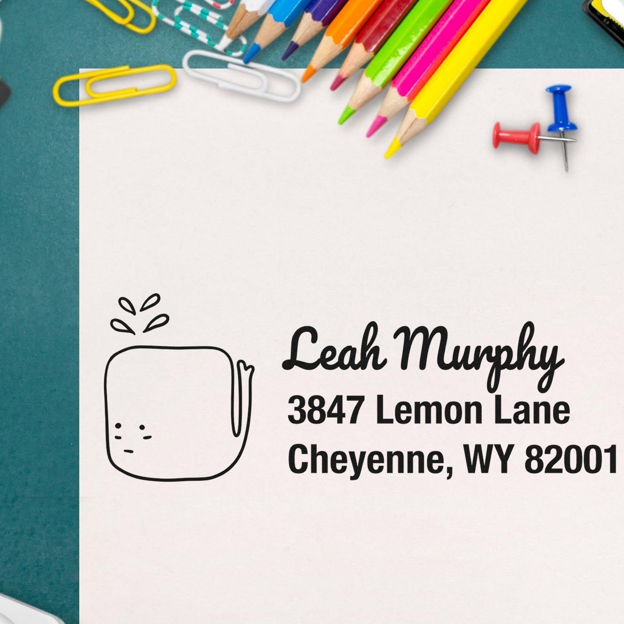 Slim Pre-Inked Joyful Whale Customize Home Address For Envelopes Stamp