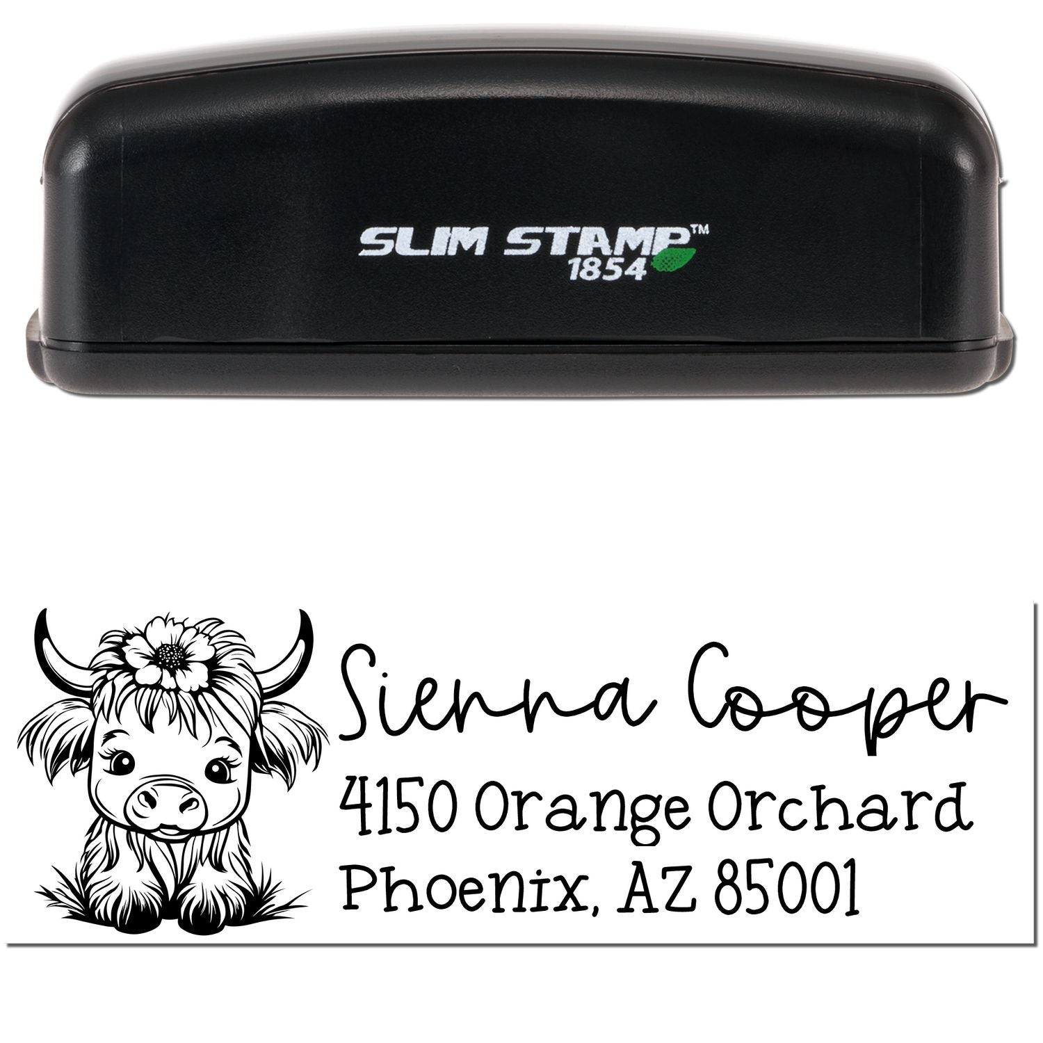 Slim Pre-Inked Shaggy Cow Customized Home Address For Envelopes Stamp