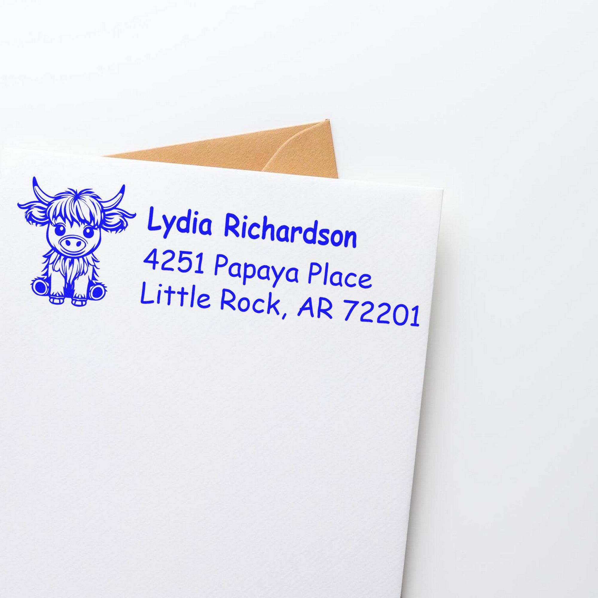 Slim Pre-Inked Cute Cow Customized Address Label Stamp