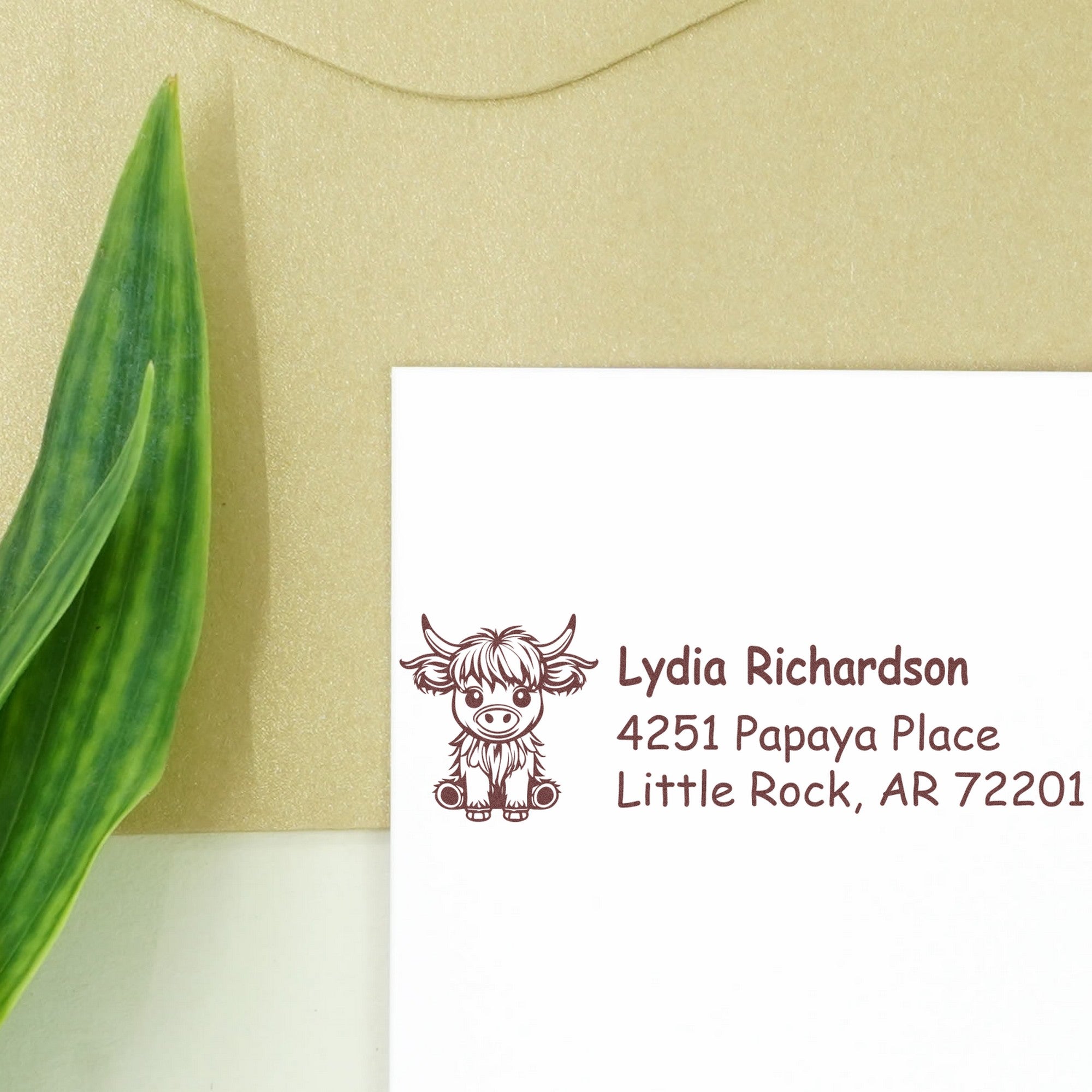 Self-Inking Cute Cow Handmade Return Address Stamp