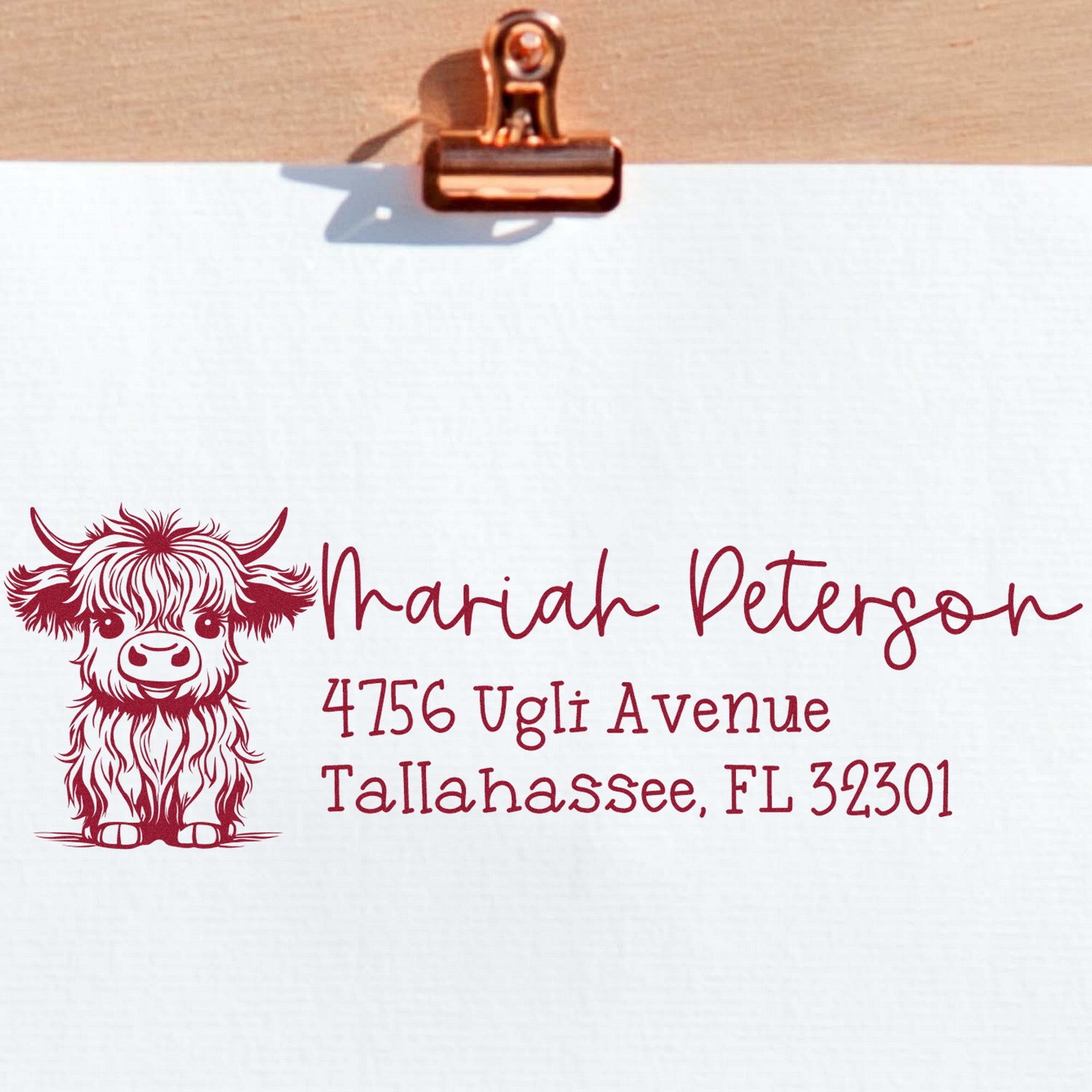 Self-Inking Robust Cow Handmade Address Return Stamp