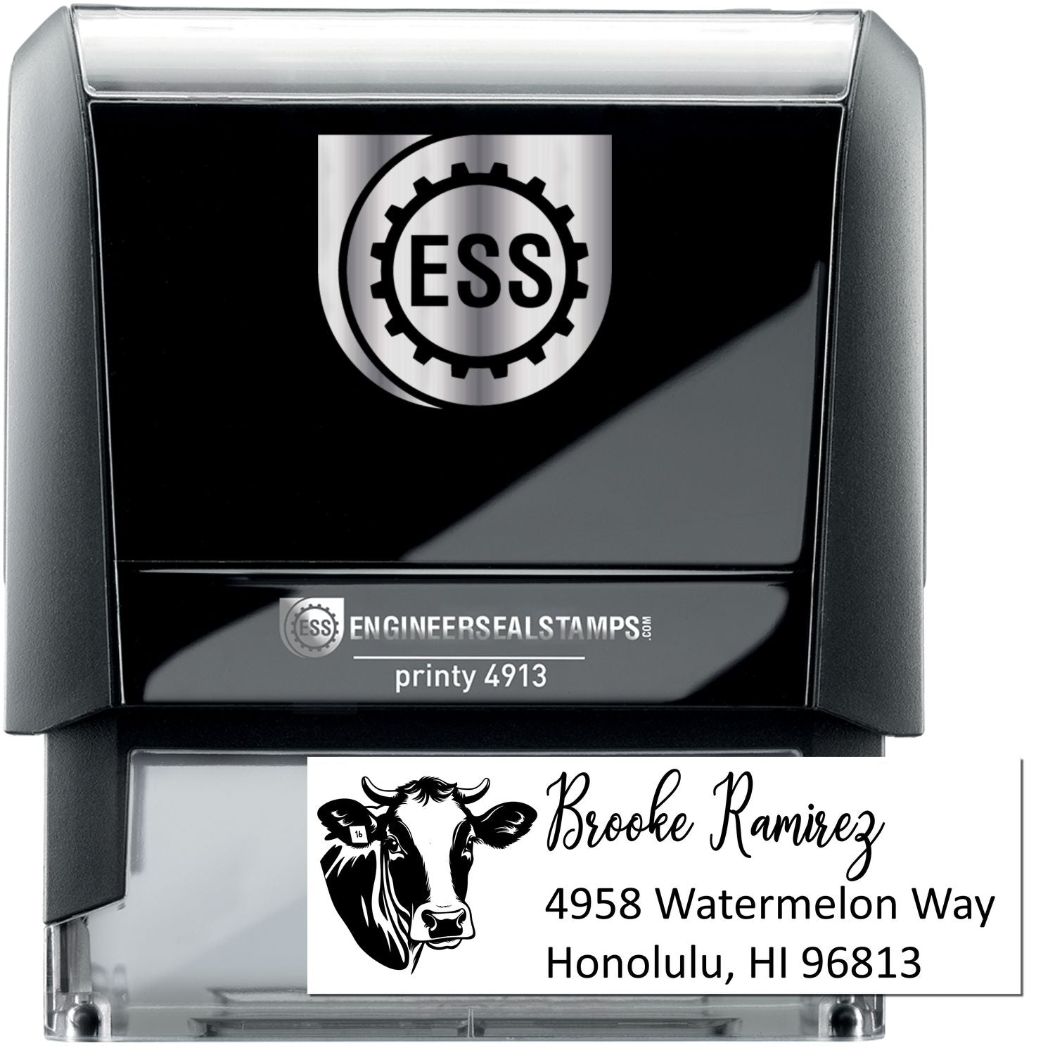 Self-Inking Picturesque Pastures Handmade Mail Address Stamp