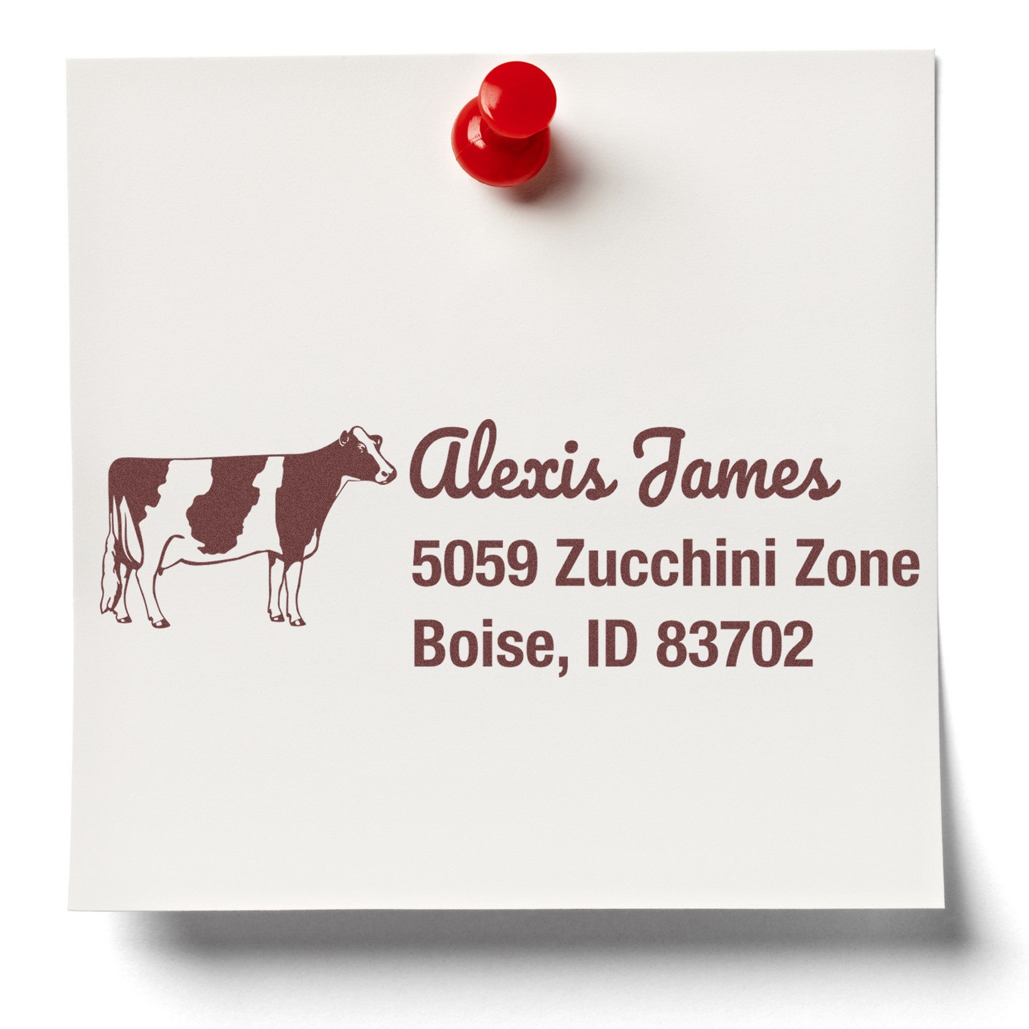 Endearing Cow Personalized Home Address For Envelopes Rubber Stamp