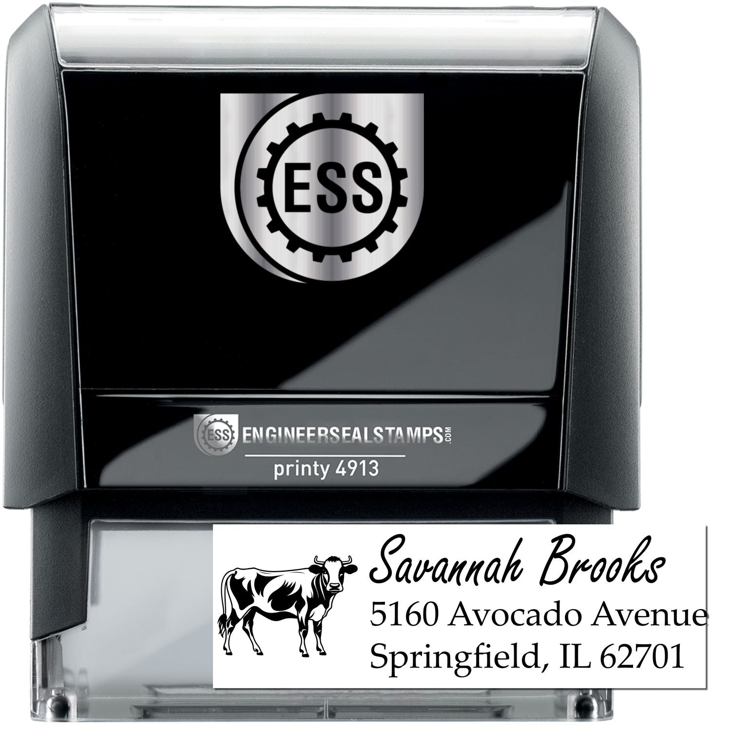 Self-Inking Hardy Cow Handmade Home Address For Envelopes Stamp