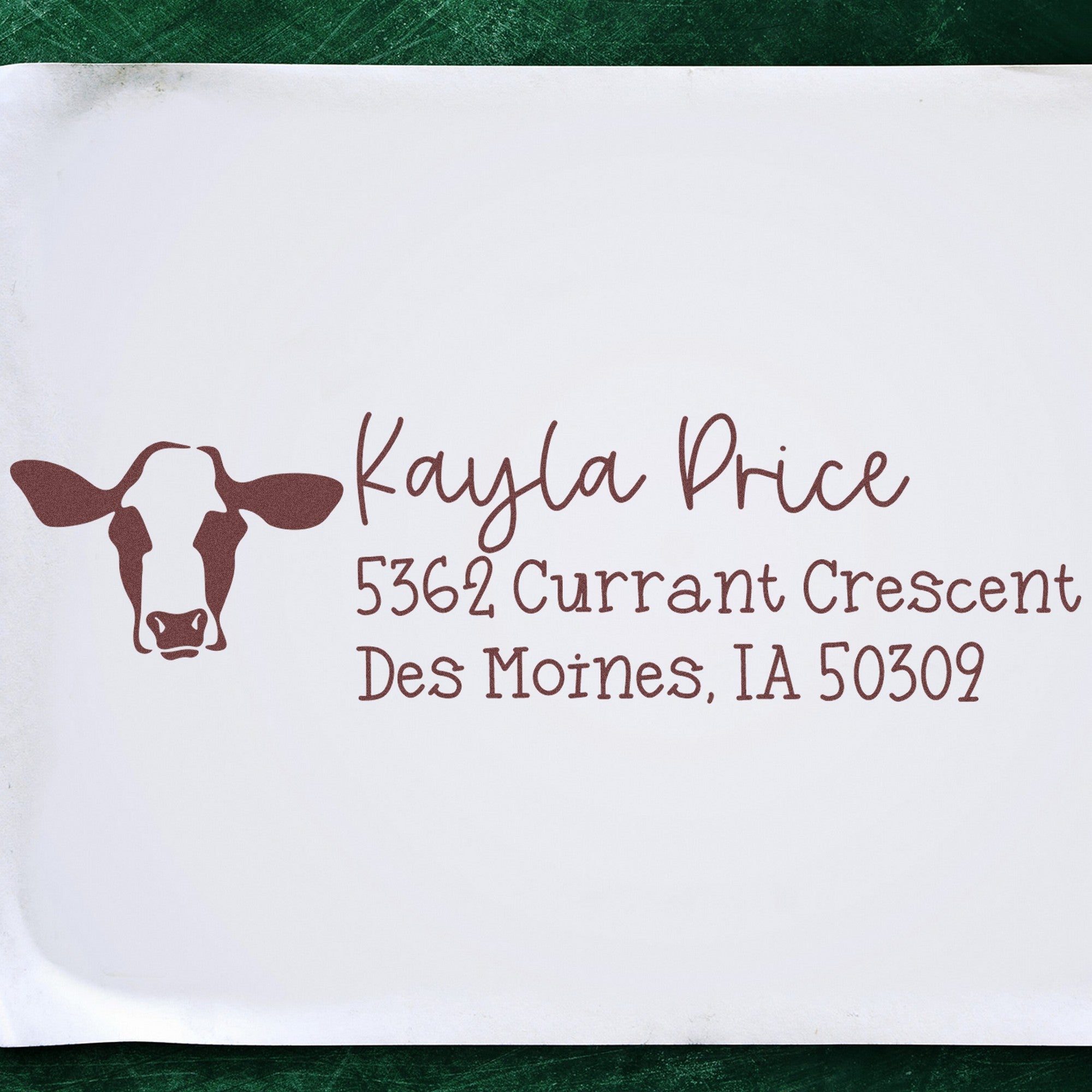 Self-Inking Iconic Cow Customize Address Stamp