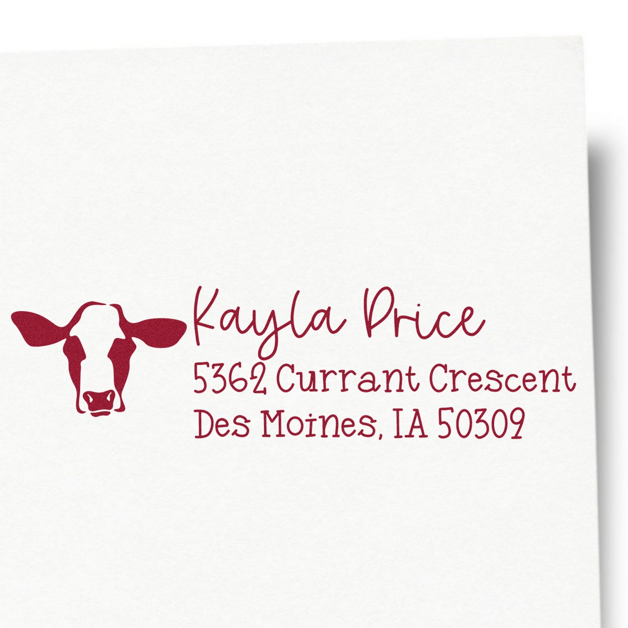 Iconic Cow Custom Return Address Rubber Stamp