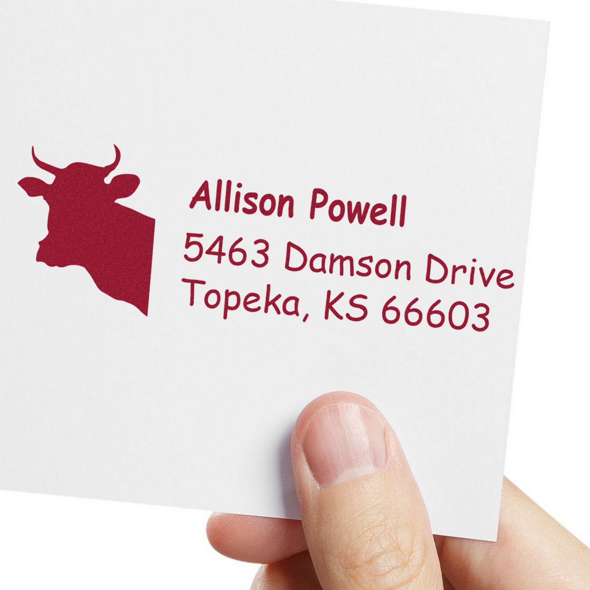 Self-Inking Docile Cow Customize Return Address Stamp